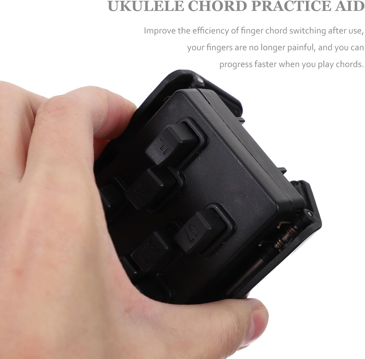 SUPVOX Ukulele Chord Practice Aid for Beginners - Black Plastic Ukulele Learning System with Seven Chords, Ideal for Quick Progression and Correcting Playing Gestures image number 6