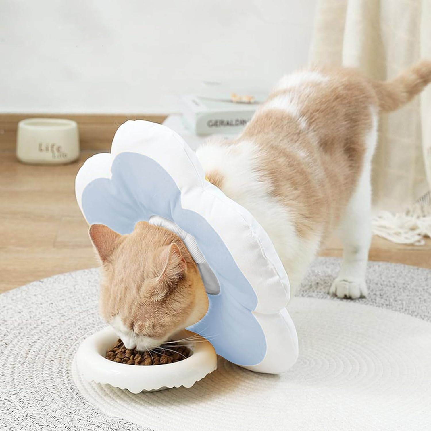 BSITSSS Cat Collar, Adjustable Cat Collar, Soft Collar for Cats, Waterproof Cat Collar, Cotton Cat Collar, Protection against Licking and Scratching after Surgery (M|Blue) image number 3