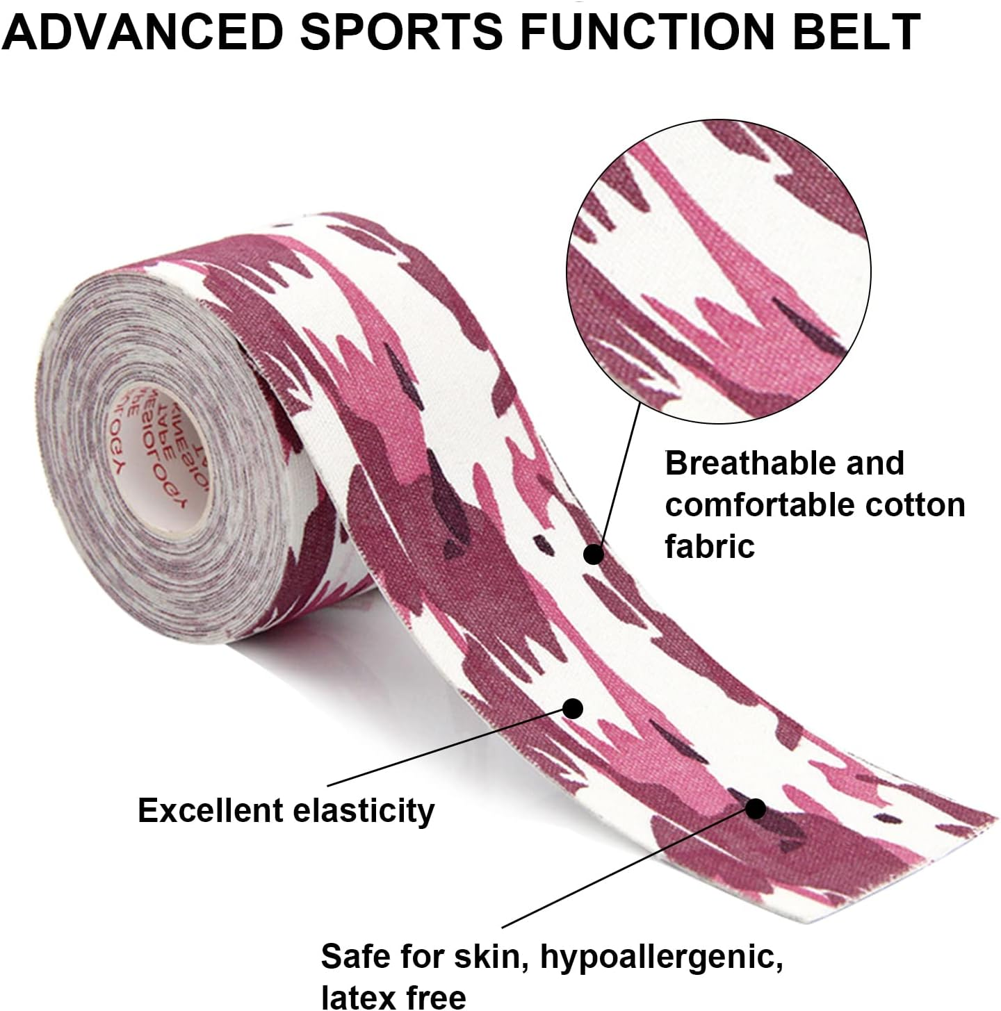 6 Packs Athletic Sports Waterproof Unisexs Kinesiology Tape 5Cm&times;5M,Sports Tape Strapping,Elastic Muscle Support Tape for Exercise & Sports,Provides Support for Muscles and Joints, Knees,Shoulders to Reduce Pain and Injury Recovery,Latex Free image number 3