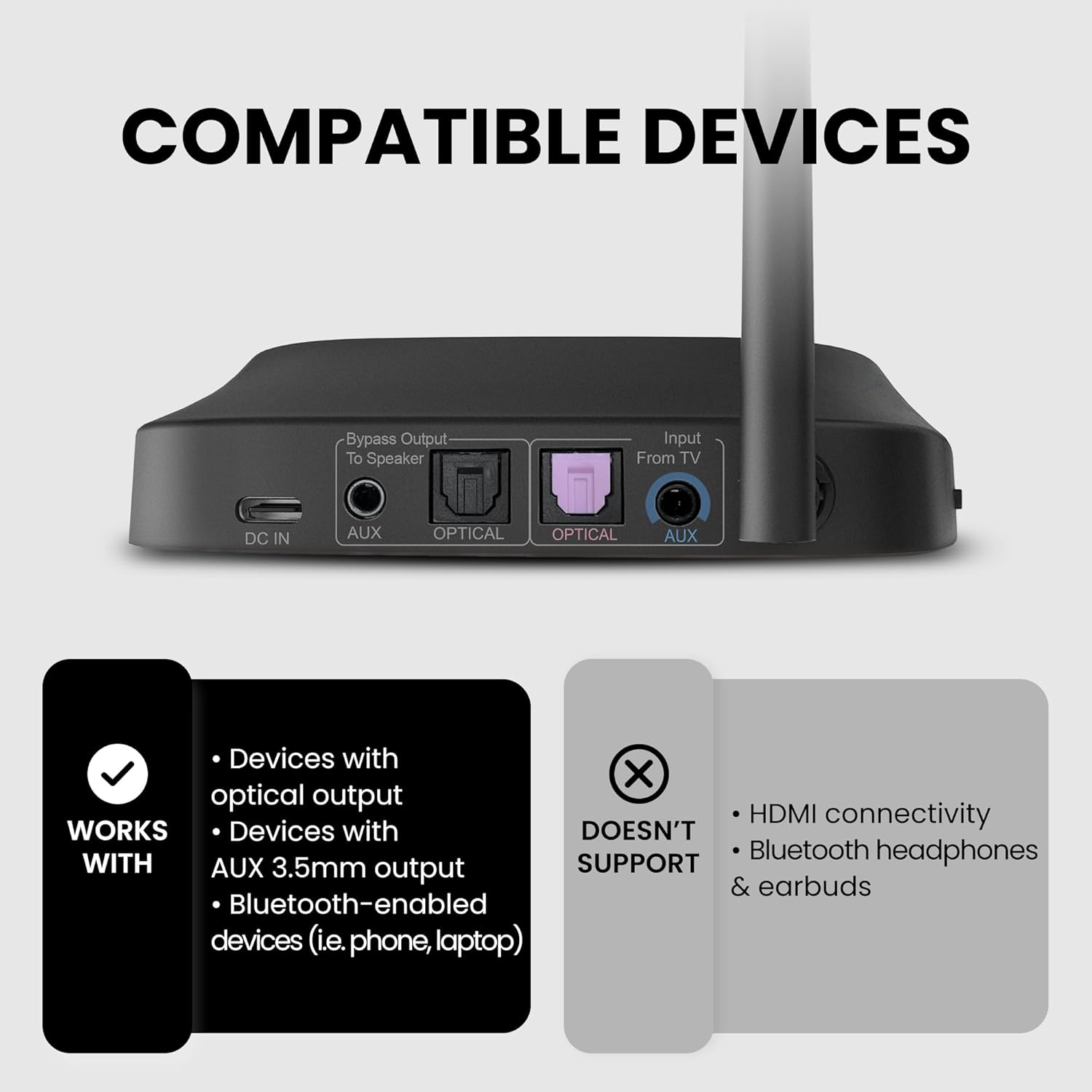 Avantree Quartet 2 - Bluetooth-Compatible Wireless Group Listening Headphones & Transmitter Set for Parties, Silent Discos, Church, TV - Multiple Rechargeable Headphones with Low Latency & Clear Sound image number 5