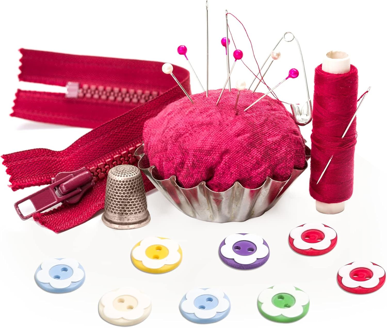 HXC 300 PCS Colorful Craft Buttons 2 Hole Double Flower round Resin Buttons for Sewing Knitting Crafting Baby Cardigans with Plastic Storage Box image number 6