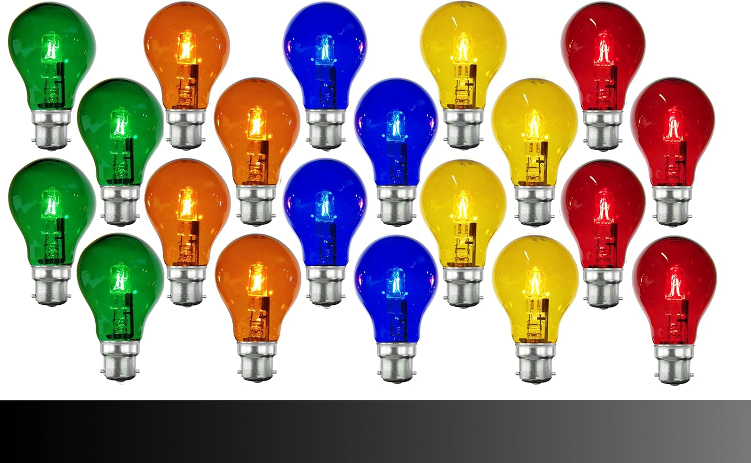 20 X Coloured Fairground Bayonet Party Light Globes Bulbs Lamps 18W 240V B22 image number 2