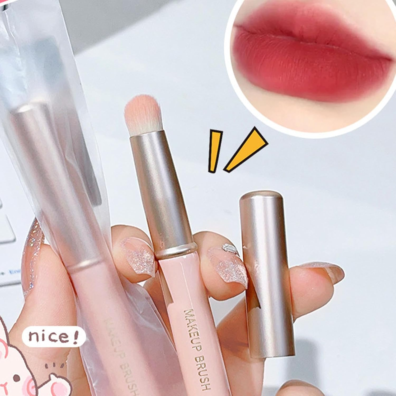 Lip Brush Concealer Brushes | Lipstick Concealer Brushes - Lipstick Applicator Brushes, Multi-Functional Lip Smudger Brush, Lip Makeup Tool for Beginners Borato image number 5