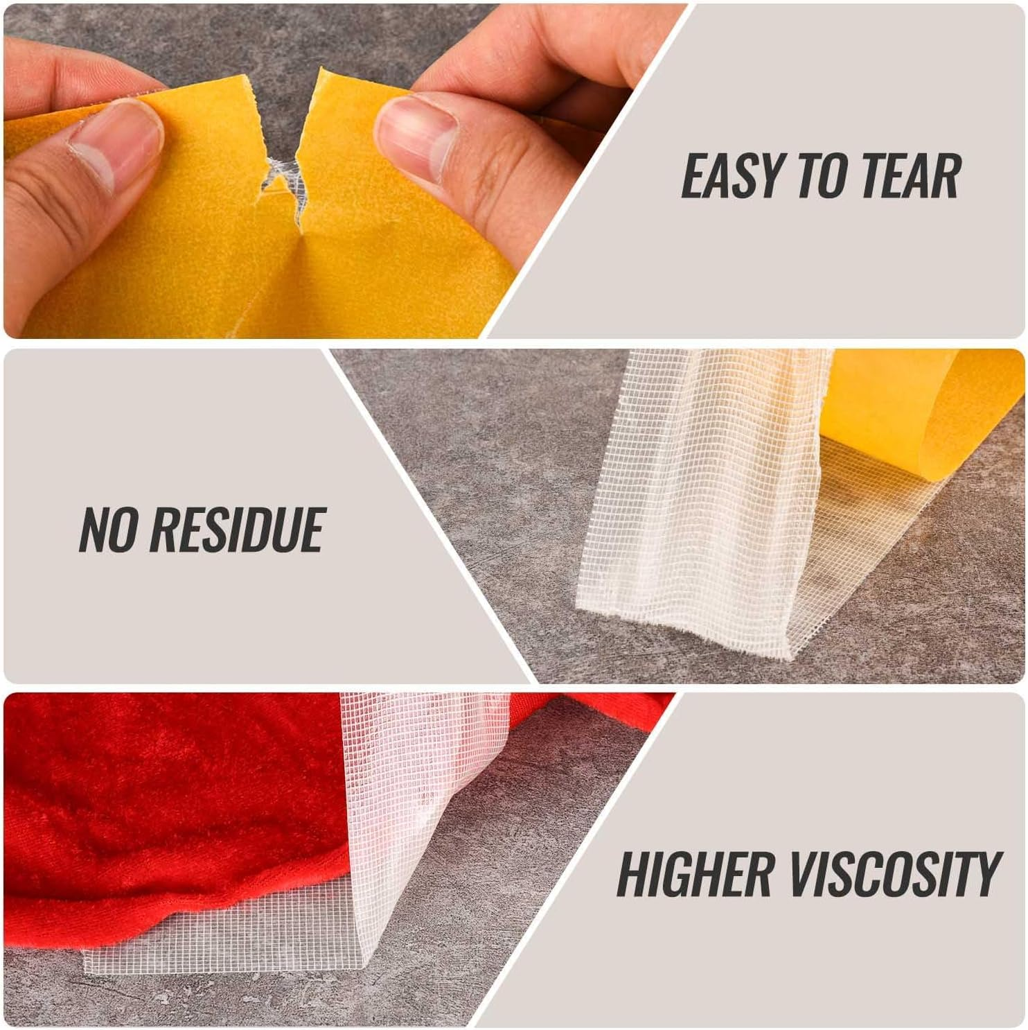 Strong Adhesive Double-Sided Mesh Tape, 2 in &times; 66 FT (20M) High Sticky Clear Tape, Fabric Tape Heavy Duty for Fixing Carpet, Rug, Cushion, Poster, DIY Crafts image number 5