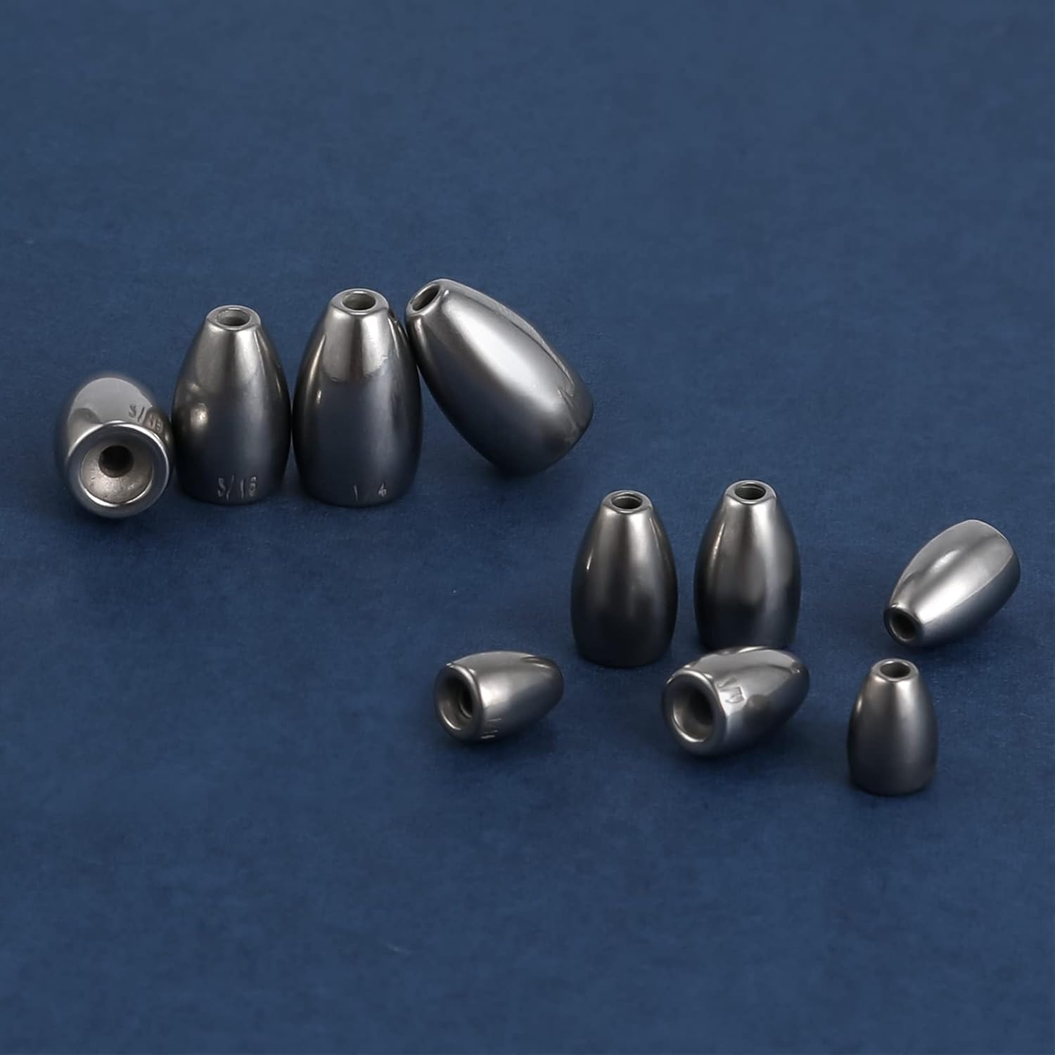 SAVITA 10Pcs Tungsten Fishing Weight Kit, 1.8/2.7/3.5/5.3/7G Fishing Weights Bullet Sinkers Reusable Fishing Weights Drop Shot Assortment Kit for Bass Saltwater Freshwater (5 Sizes) image number 4