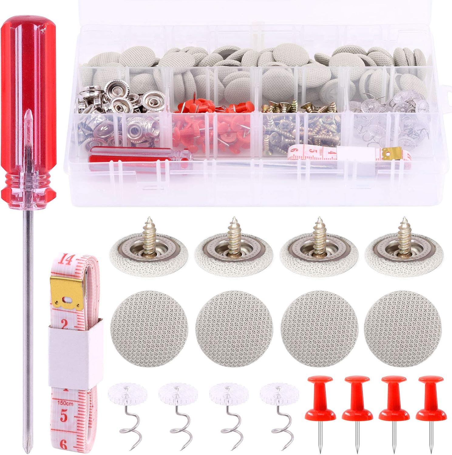 152Pcs Car Headliner Repair Kit with Headliner Repair Button Auto Roof Repair Snap Rivets and Installation Tool for Fixing Car Interior Ceiling Sagging Headliner for All Cars (Beige)