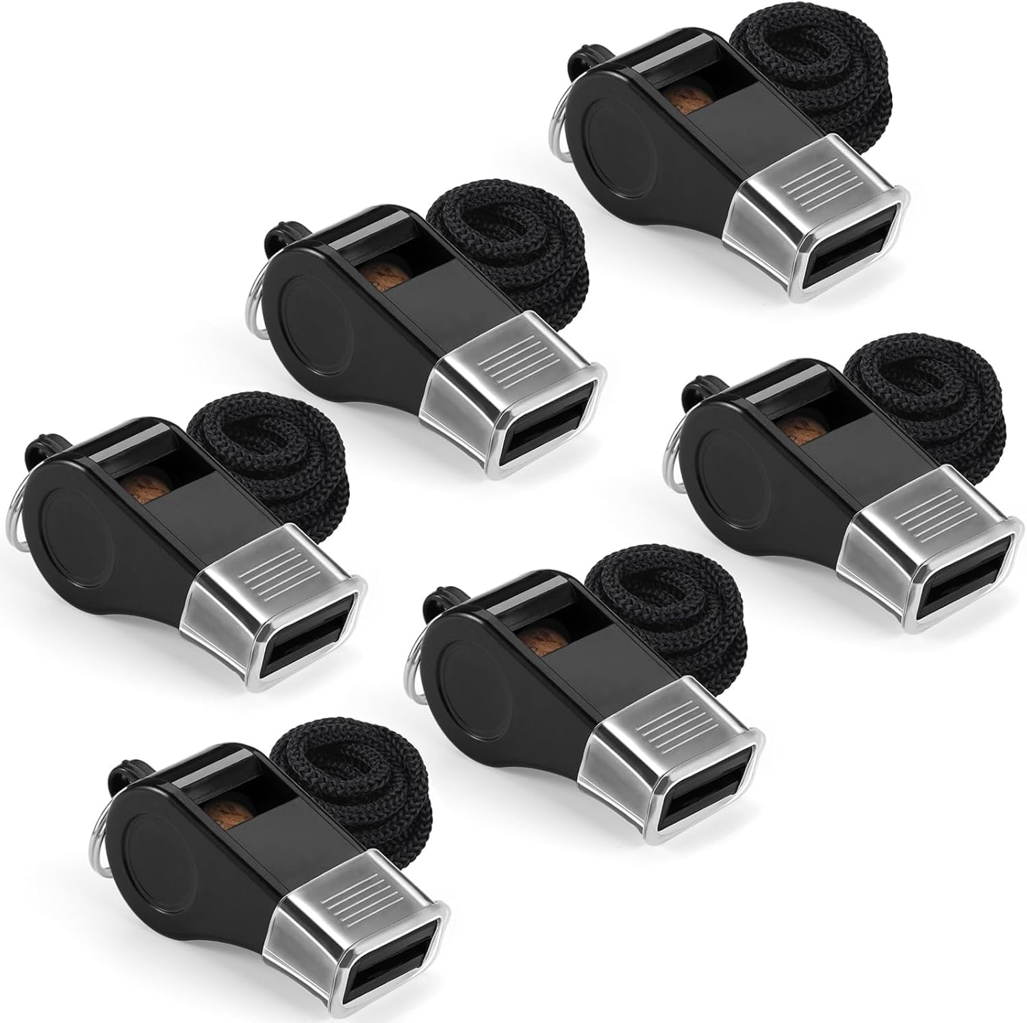 6Pcs Whistle, Sports Whistles with Lanyard, Loud Crisp Sound Whistles Great for Referees, Coaches, Teachers, Polices, Training, Outdoor Sports image number 3