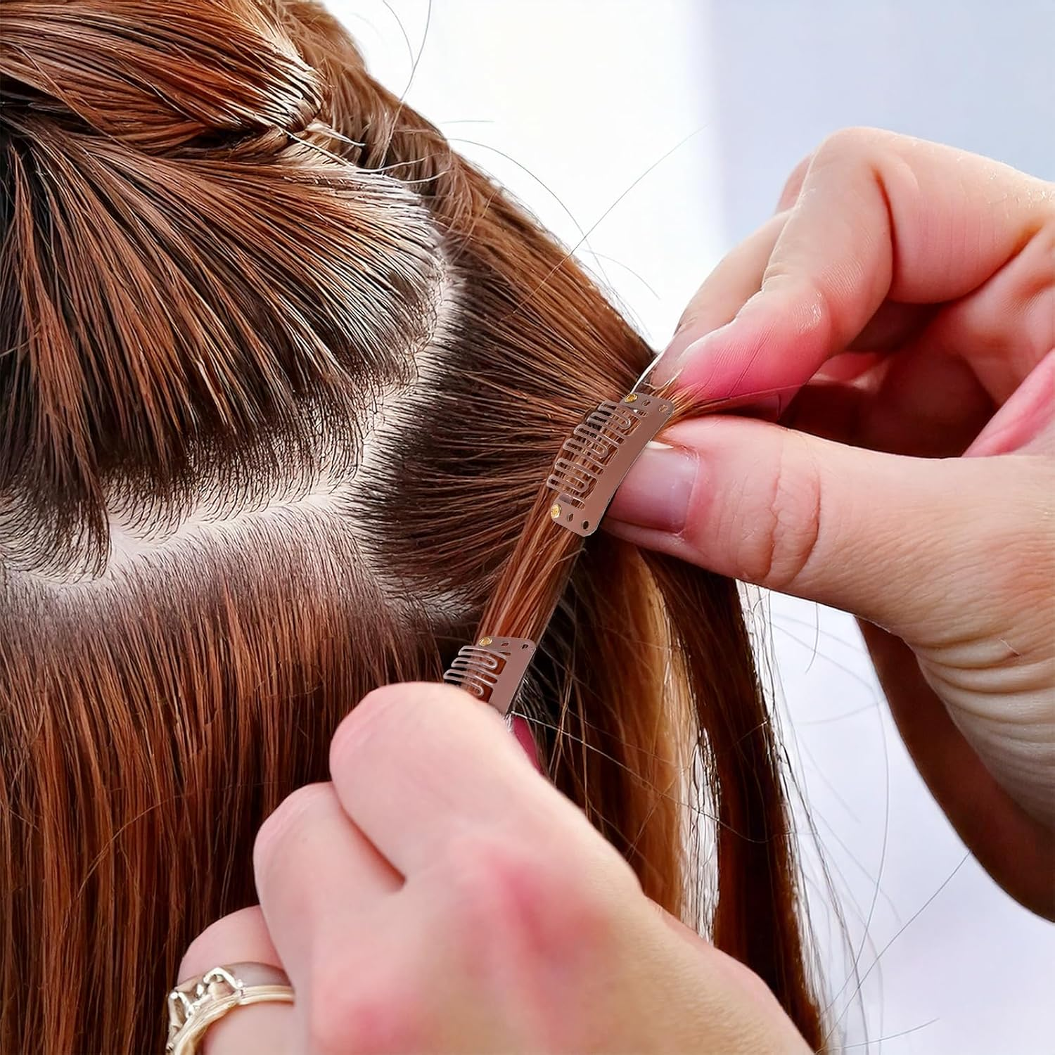 Pack of 30 U-Shaped Wig Clips, Ymapinc Hair Extensions Clips, Metal Hair Extension Clips, Wigs Accessories Tools for DIY Wigs, Hair Extensions, Black, Light Brown, Beige image number 6