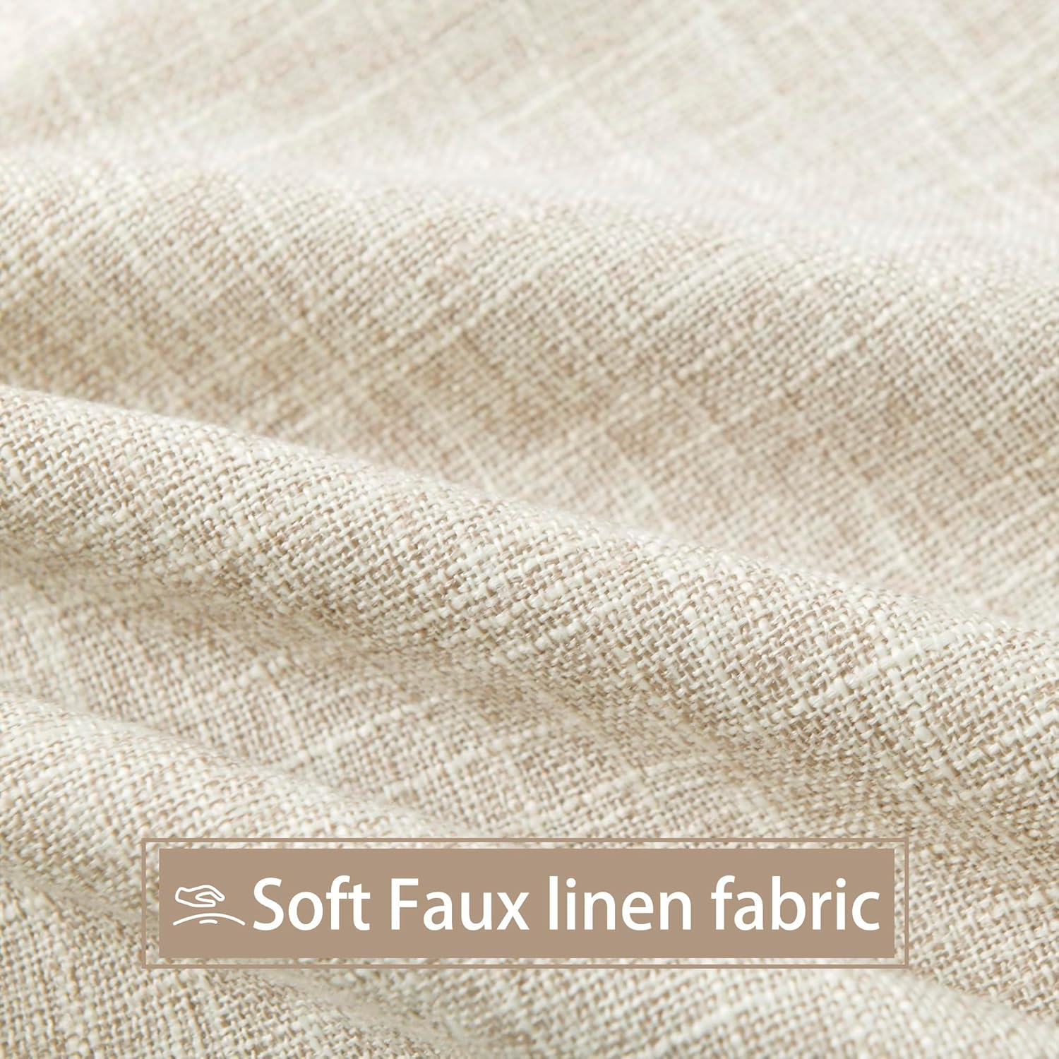 DWCN Linen Soild Throw Pillow Covers Soft Accent Cushion Case Boho Farmhouse Neutral Pillowcase for Couch Sofa Bedroom Living Room, Pack of 2, 30&times;50Cm, Beige image number 1