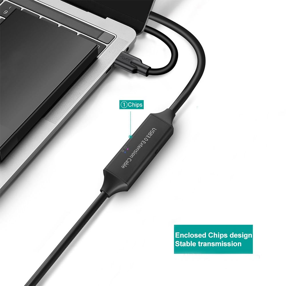 TEKERA 5M USB 3.0 Active Extension Cable Male to Female, Superspeed USB-A Extension Cord, Repeater USB Extender for Camera, Printer, Oculus, Keyboard image number 1