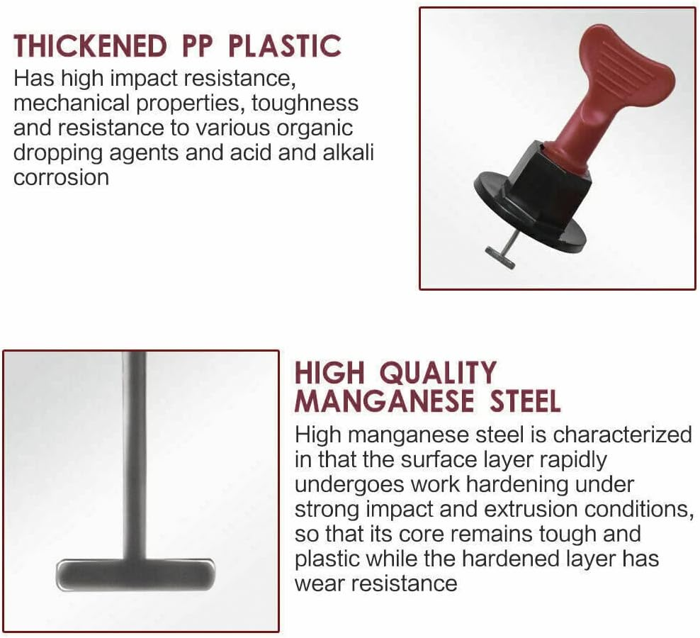 50-200 Tile Leveling System Clips Levelling Spacer Tiling Tool Floor Wall Wrench (6 Wrenches + 150 Pcs Clips) image number 2