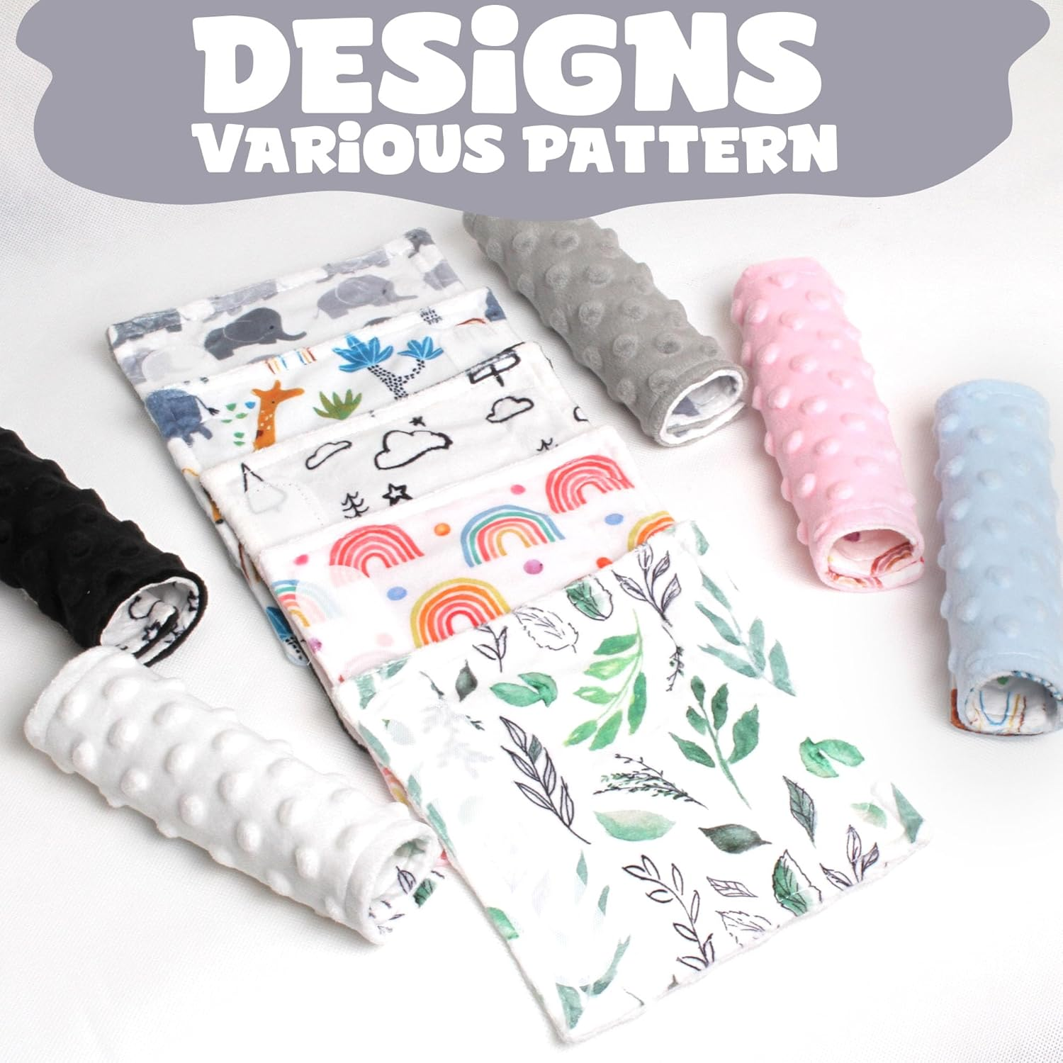 Car Seat Strap Covers for Babies Soft Car Seat Belt Covers, Mink Car Seat Straps Shoulder Pads for Boys and Girls, Grey image number 6