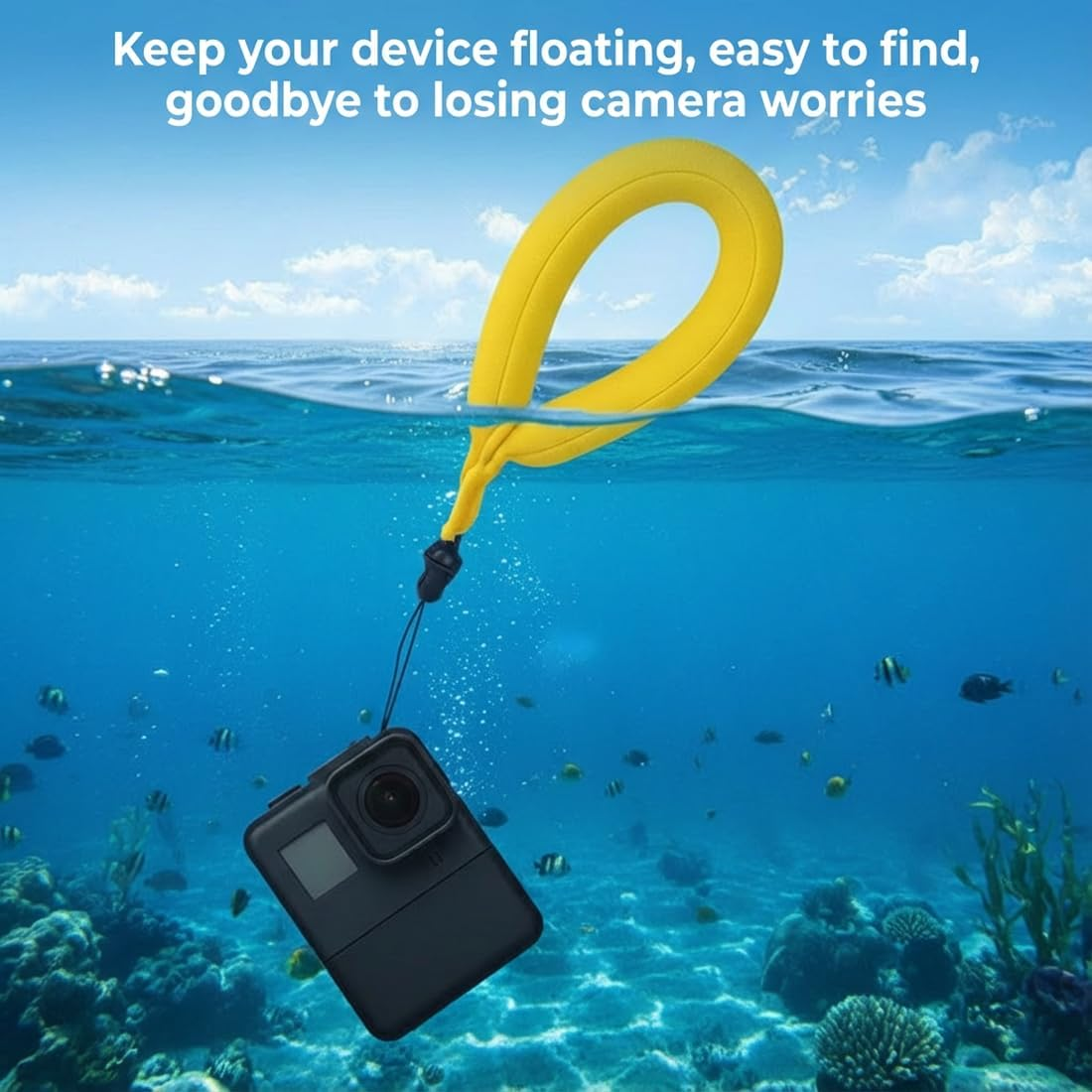 Camera Float Wrist Strap,Waterproof Floating Lanyard for Gopro, Nikon Canon, Sony, Fujifilm & More Underwater Camera image number 3