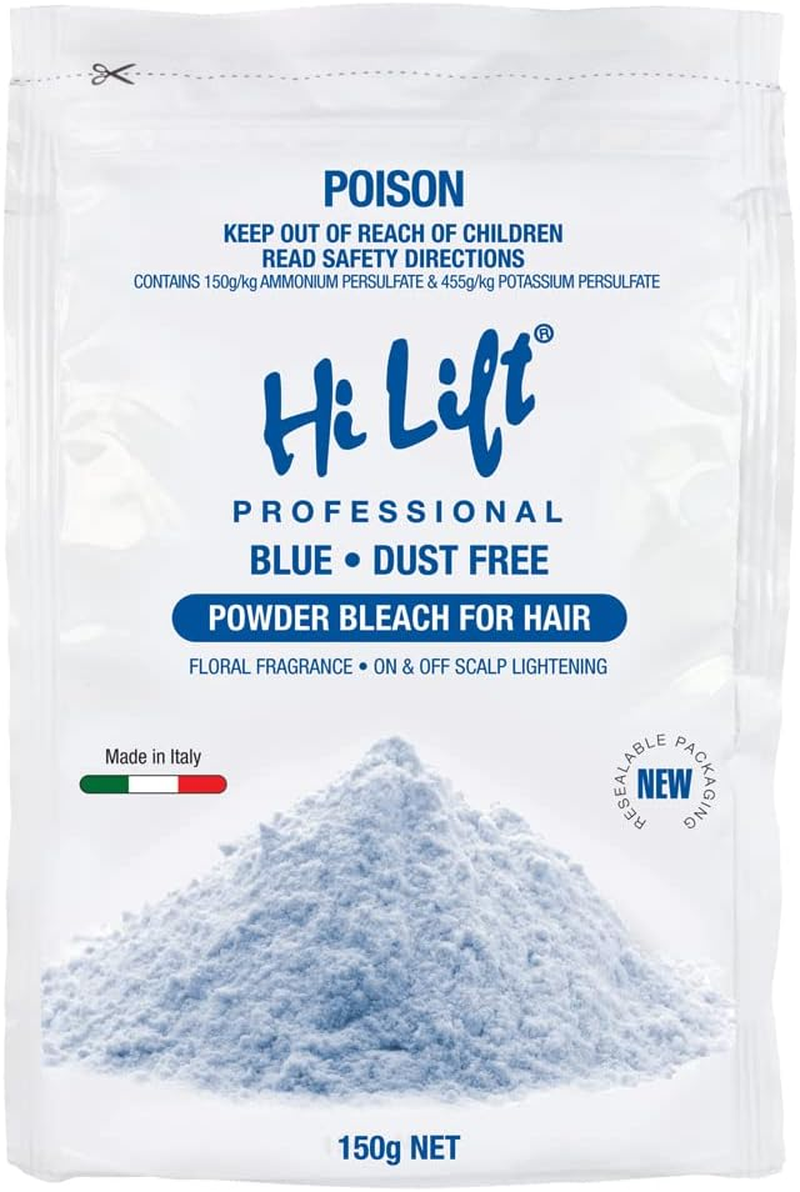 Hi Lift Powder Bleach Pouch for Hair, HL150PB, Blue, 150 Gram
