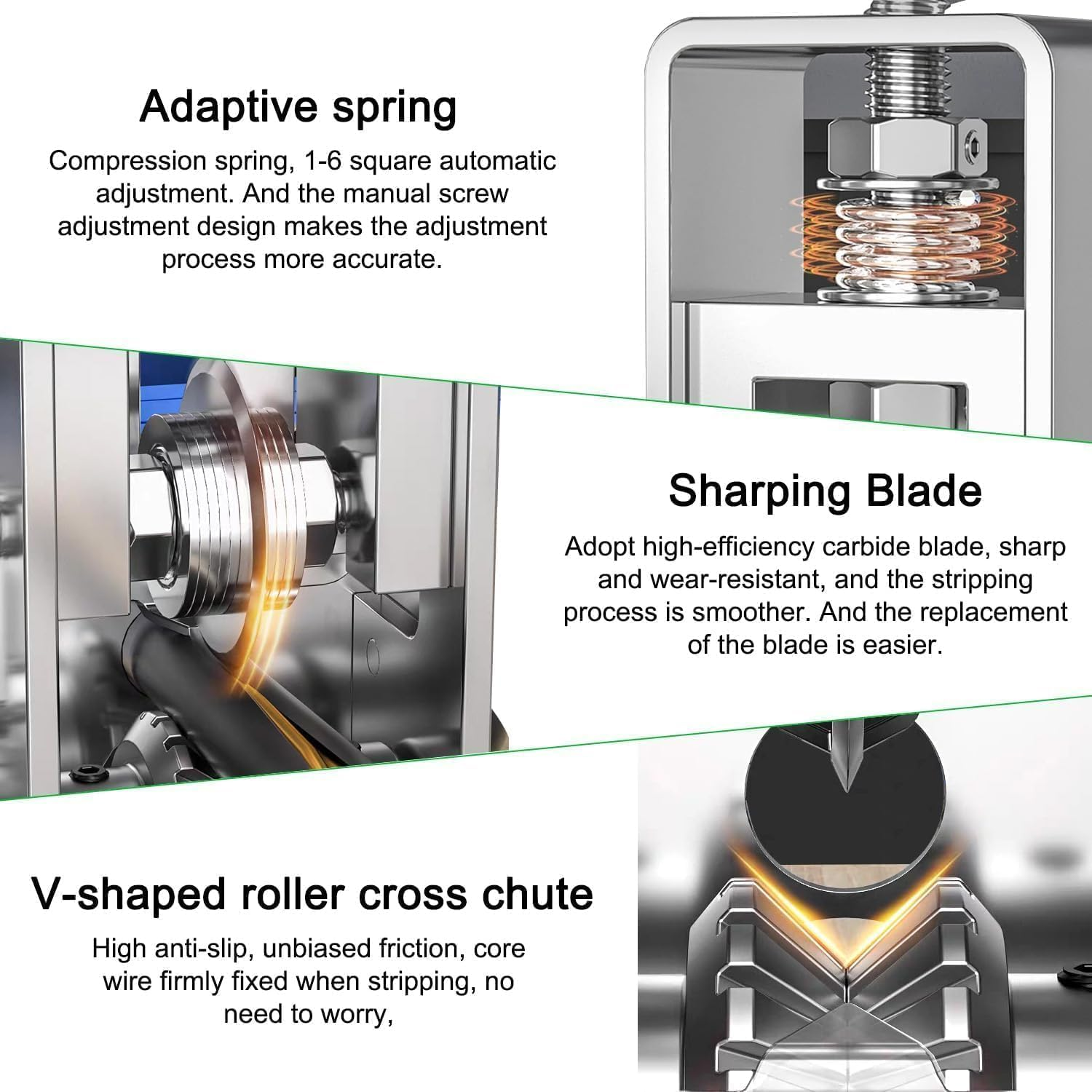 Copper Wire Stripper, Manual/Automatic Electric Wire Stripping Machine with Four Inlet Holes 3MM, 7MM, 10MM, 17MM, Cable Stripper Tool for 2-25Mm Cable image number 2