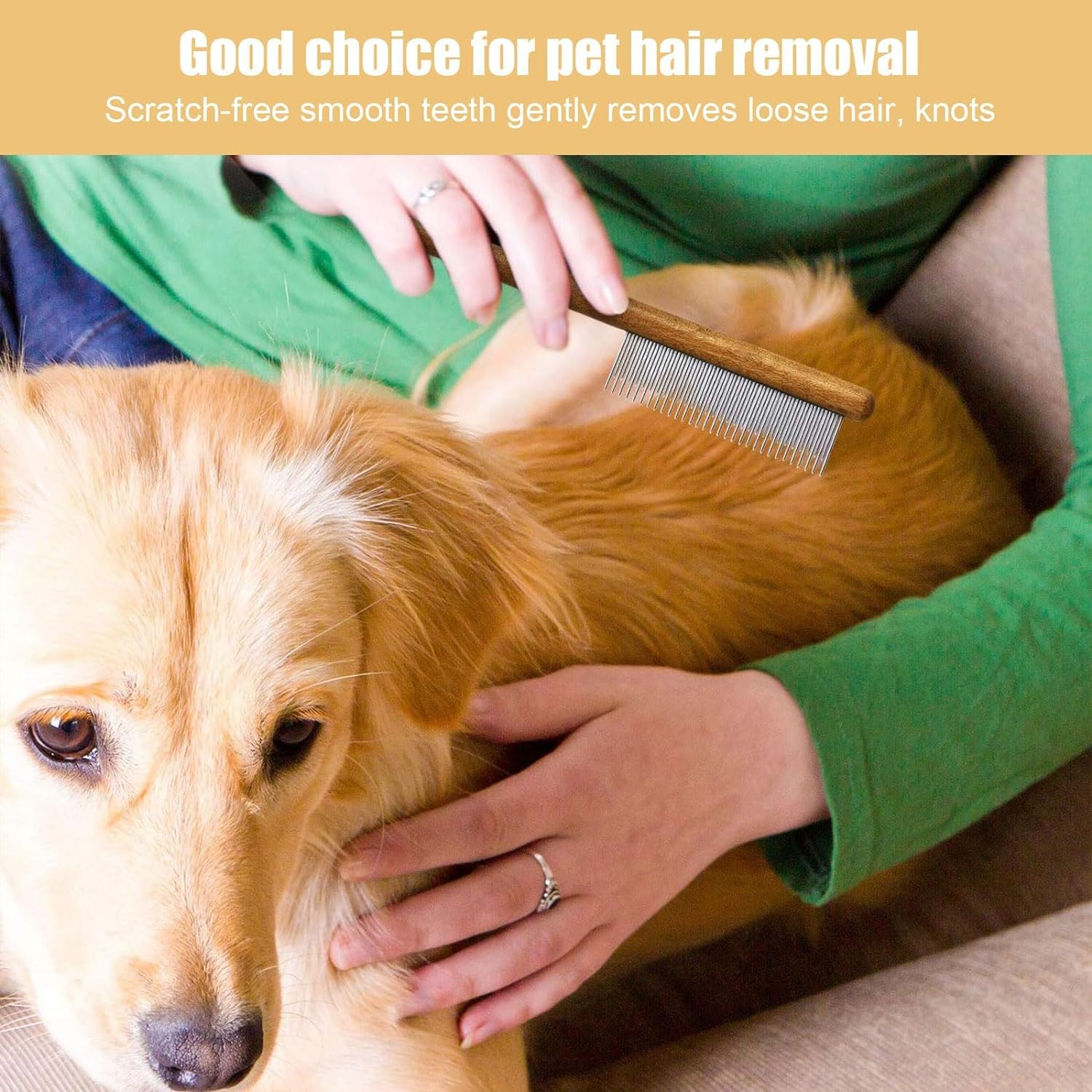 Dog Flea Comb, Cat Brush, 3 Pcs Pet Combs Suitable for Other Pets Grooming Long Hair and Flea Cleaning image number 3