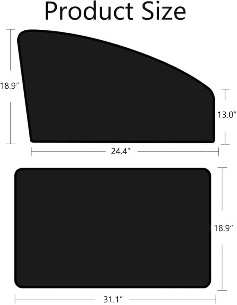 Car Side Window Sun Shades, Window Sunshades Privacy Curtains, 100% Block Light for Breastfeeding, Taking a Nap, Changing Clothes, Camping (Front&Back 4Pcs) image number 3