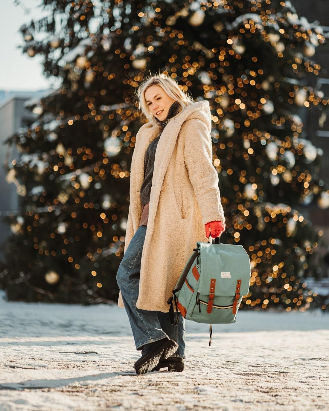 Modoker Vintage Laptop Backpack for Women Men,School College Backpack with USB Charging Port Fashion Backpack Fits 15 Inch Notebook