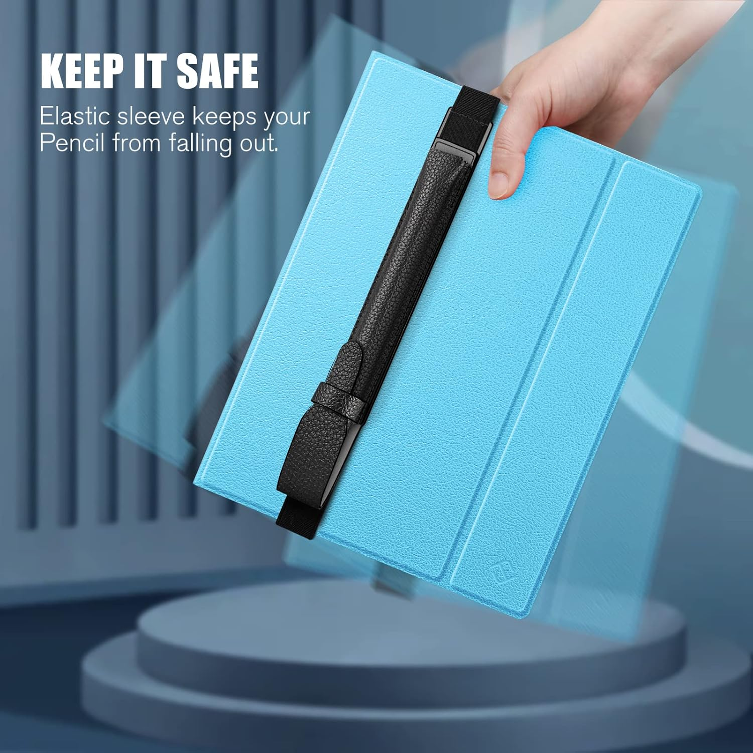 Fintie Pencil Holder Compatible with Remarkable 2, Stylus Pouch PU Leather Pen Sleeve Portable Elastic Pencil Case Cover for Remarkable 2/Boox/Scribe Stylus Pen, Black - Grey image number 3