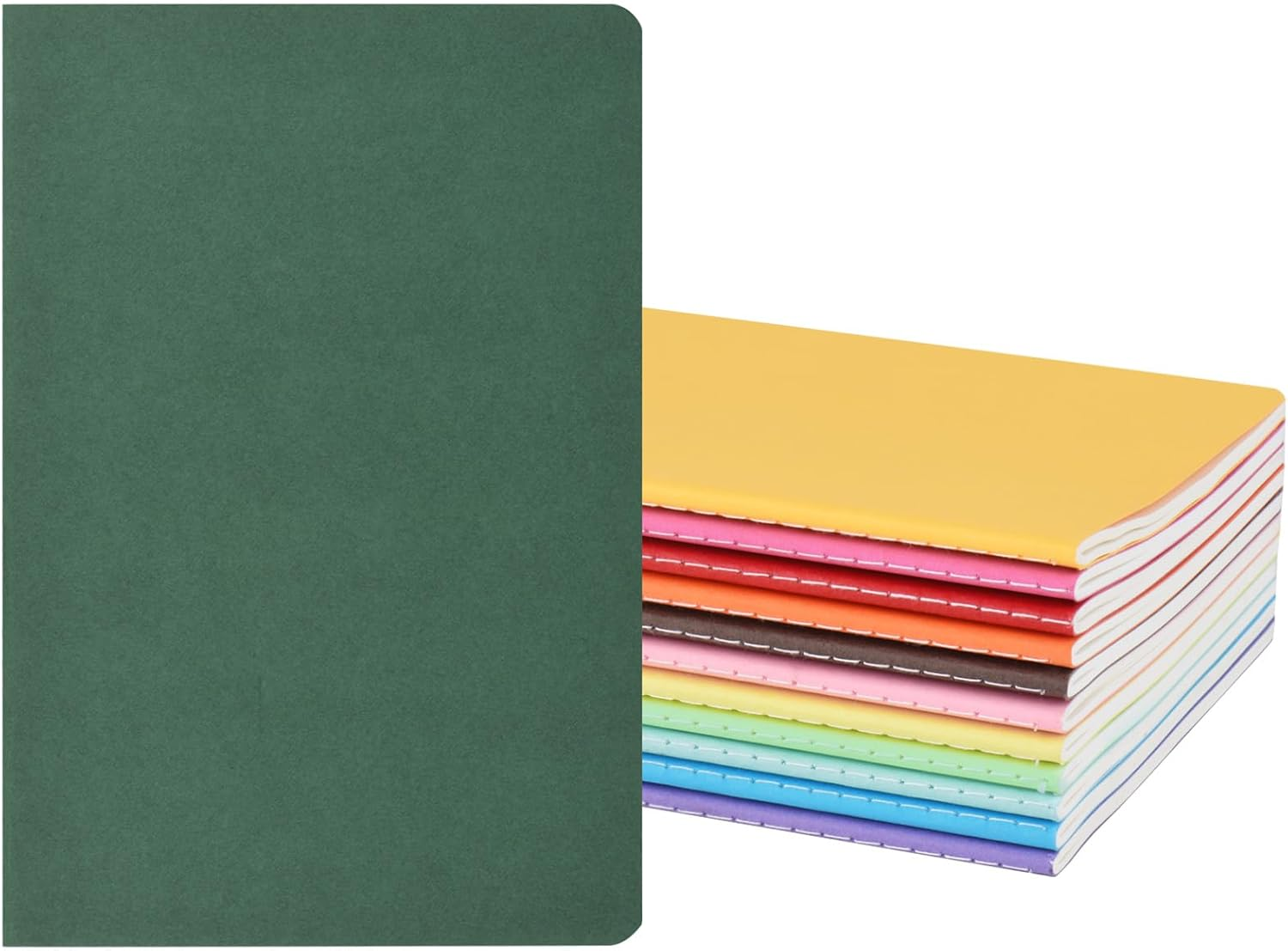 ZCZN 12 Pack A5 Lined Notebook, 12 Colors Journal Notebooks for School, Study, Office, 60 Pages/30 Sheets (Multicolor)