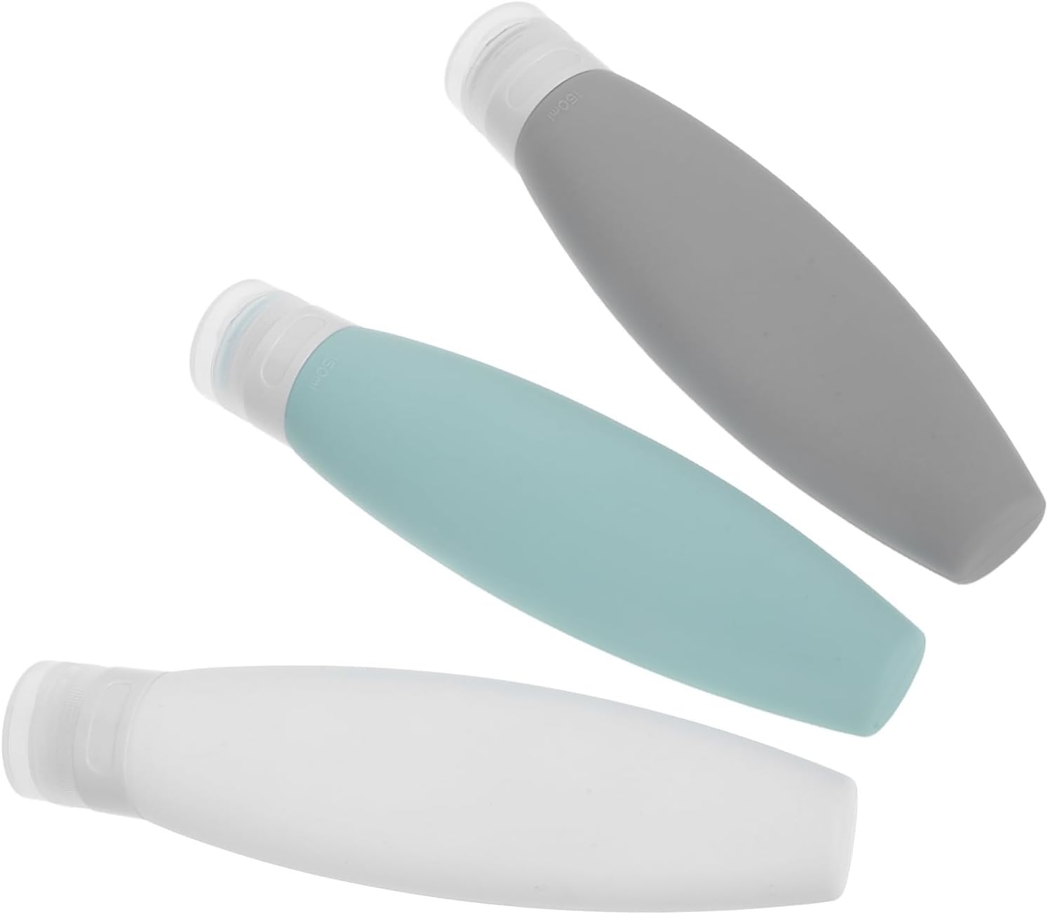 FELTECHELECTR 3Pcs Silicone Travel Bottles: 150Ml Leak Proof Liquid Squeezable Refillable Portable Travel Accessories Cosmetic Containers for Toiletries Shampoo image number 2