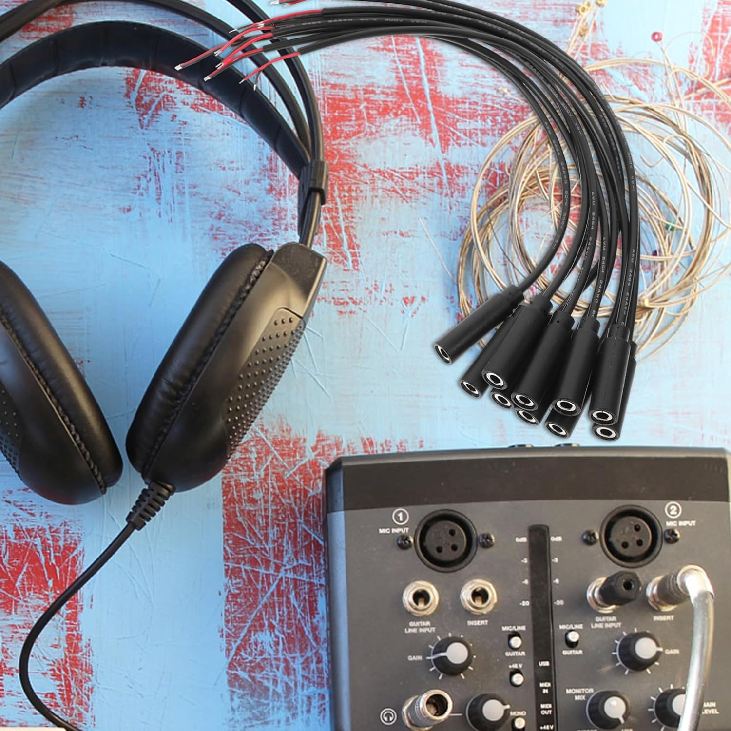 Balacoo 10 Pack 3.5Mm Female Plug to Bare Wire Audio Cable, Mono 3.5Mm Jack Connector, Ideal for Headphones, Speakers, Microphones, Black