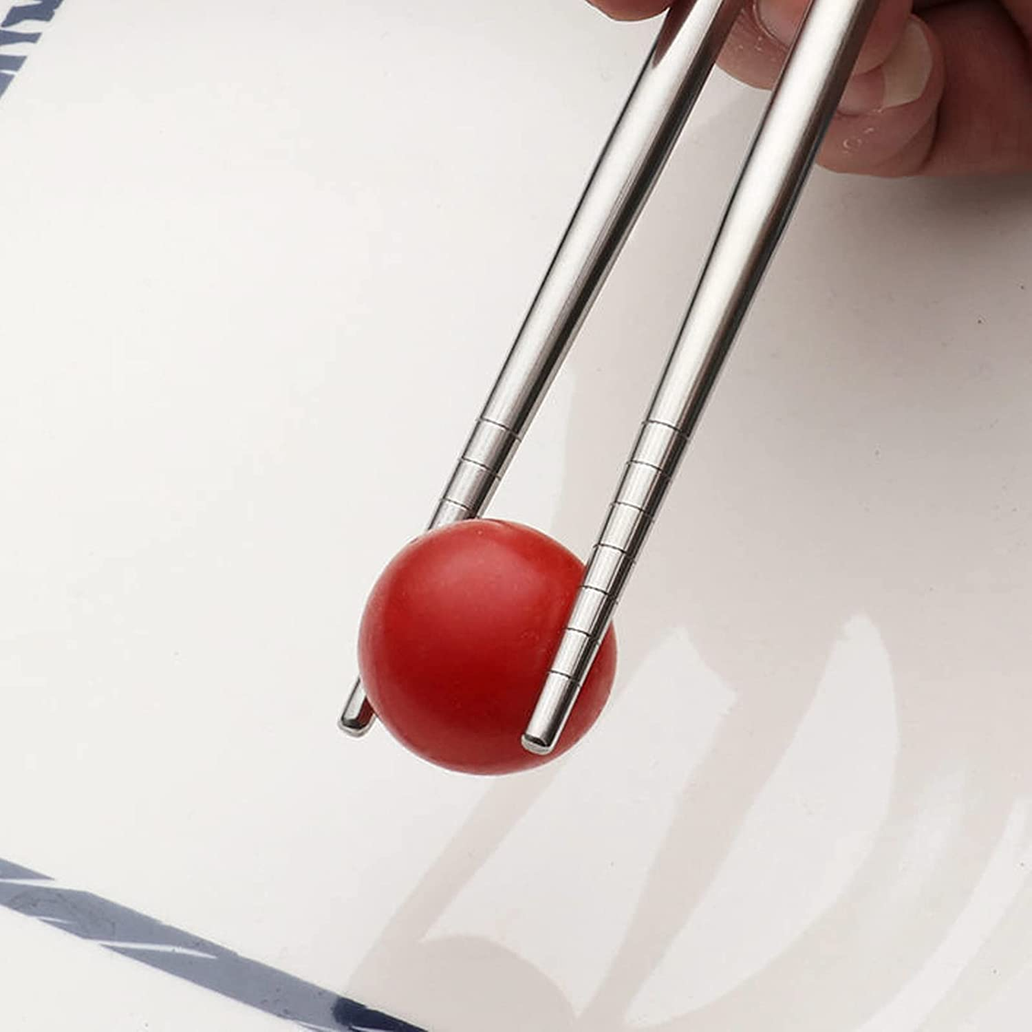 VANRA 3-Piece Children Utensils Set 18/8 Stainless Steel Child Flatware Set Silverware Spoon Fork Chopstick Set with Travel Case for Kids Lunch Box (Green) image number 5