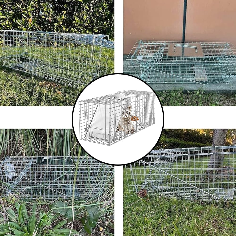 Animal Trap Cage,Outdoor Rescue Cat Carrier,Heavy Duty Squirrel Trap,No-Kill Trapping Kit,Small Animals Cages,For Stray Cats, Rabbits, Raccoons, Skunks image number 2