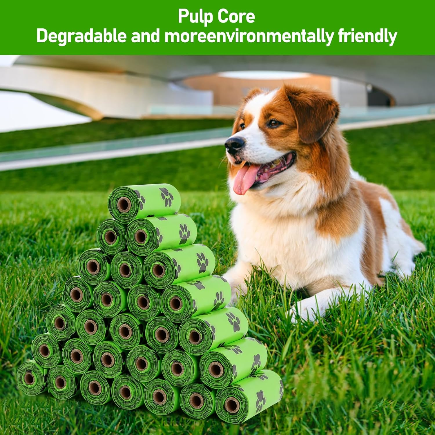 Dog Waste Bags, Pack of 600 Organic Dog Waste Bags, Extra Thick Waste Bags for Dogs, Waste Bags, Refill Rolls, Waterproof, Tear-Resistant, on the Go Black (Green) image number 3