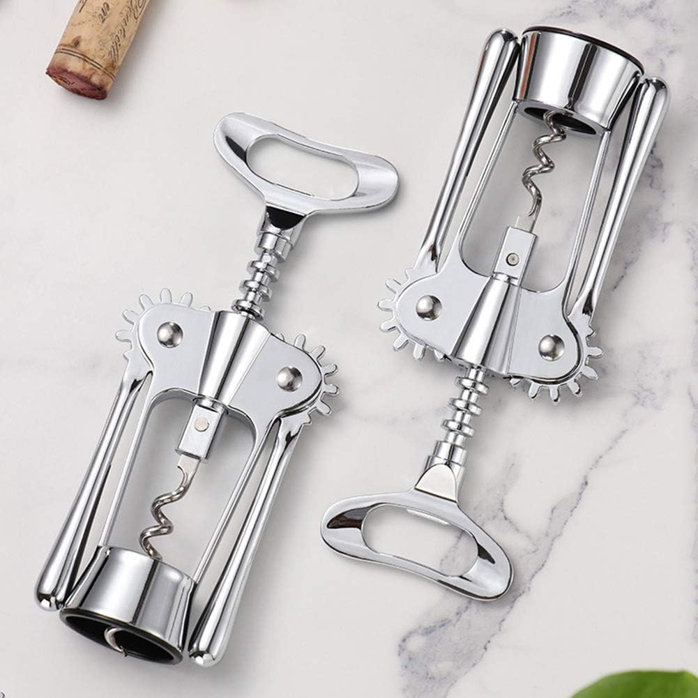 Wing Corkscrew, Wine Bottle Opener, Zinc Alloy Beer Opener, Nova Collection Kitchen Tools and Gadgets, Multifunction,Silver(Silver) image number 2
