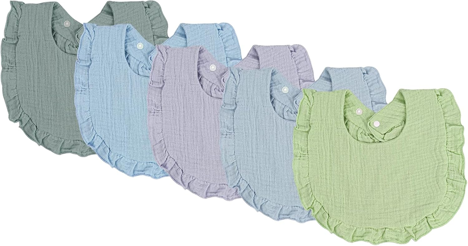 Baby Muslin Bibs Soft Cotton Doorling Bibs Adiustable Baby Bandana Bibs Teething Bibs for Boys and Girls image number 4