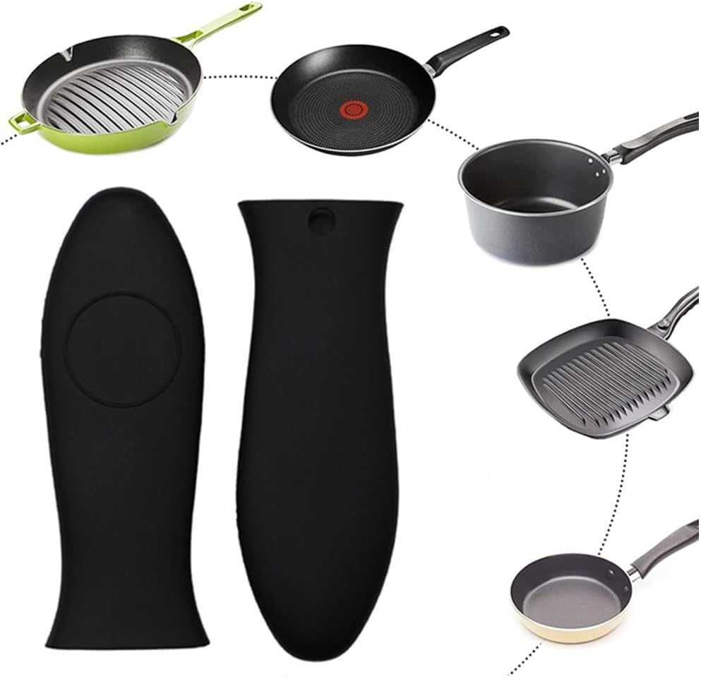 Potholder for Cast Iron Skillets, Silicone Hot Handle Holder, Cuicanfla 2 Pcs Silicone Cast Iron Handle Cover Skillet Grip Sleeve Cover for Pans Cookware image number 1
