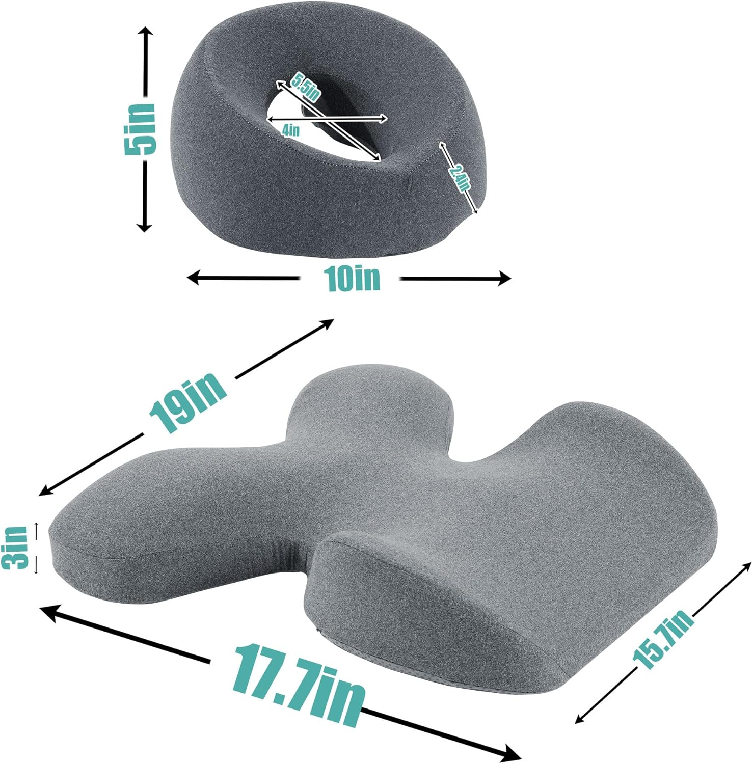 MABOZOO Face down Massage Pillow, Face down Pillow for Sleeping with Non-Slip Bottom, Home Head Cushion and Chest Cushion for SPA, Sleep (Gray)