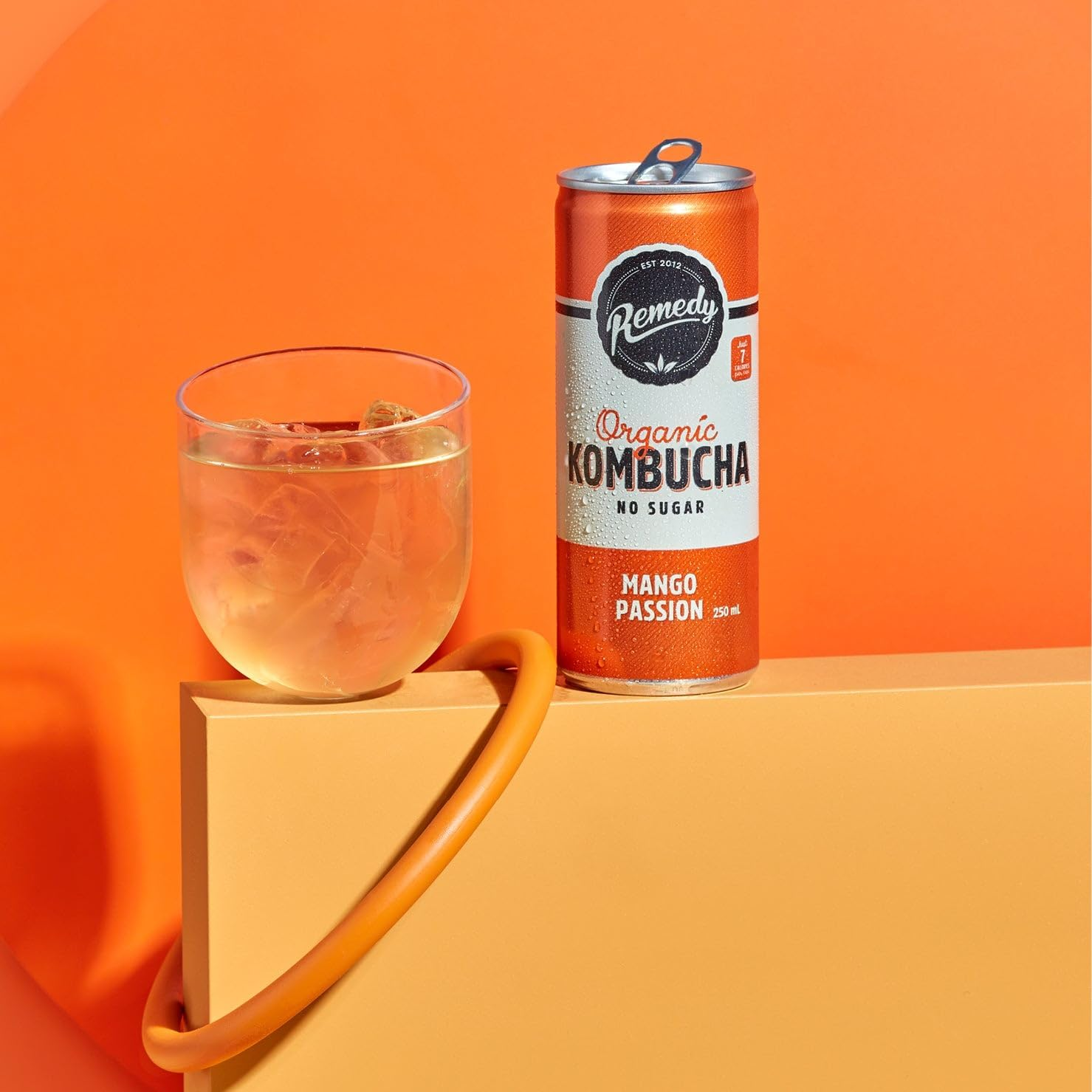 Remedy Kombucha - Organic Sparkling Live Cultured Drink - No Sugar Mango Passion - 24X250Ml Can Case image number 2