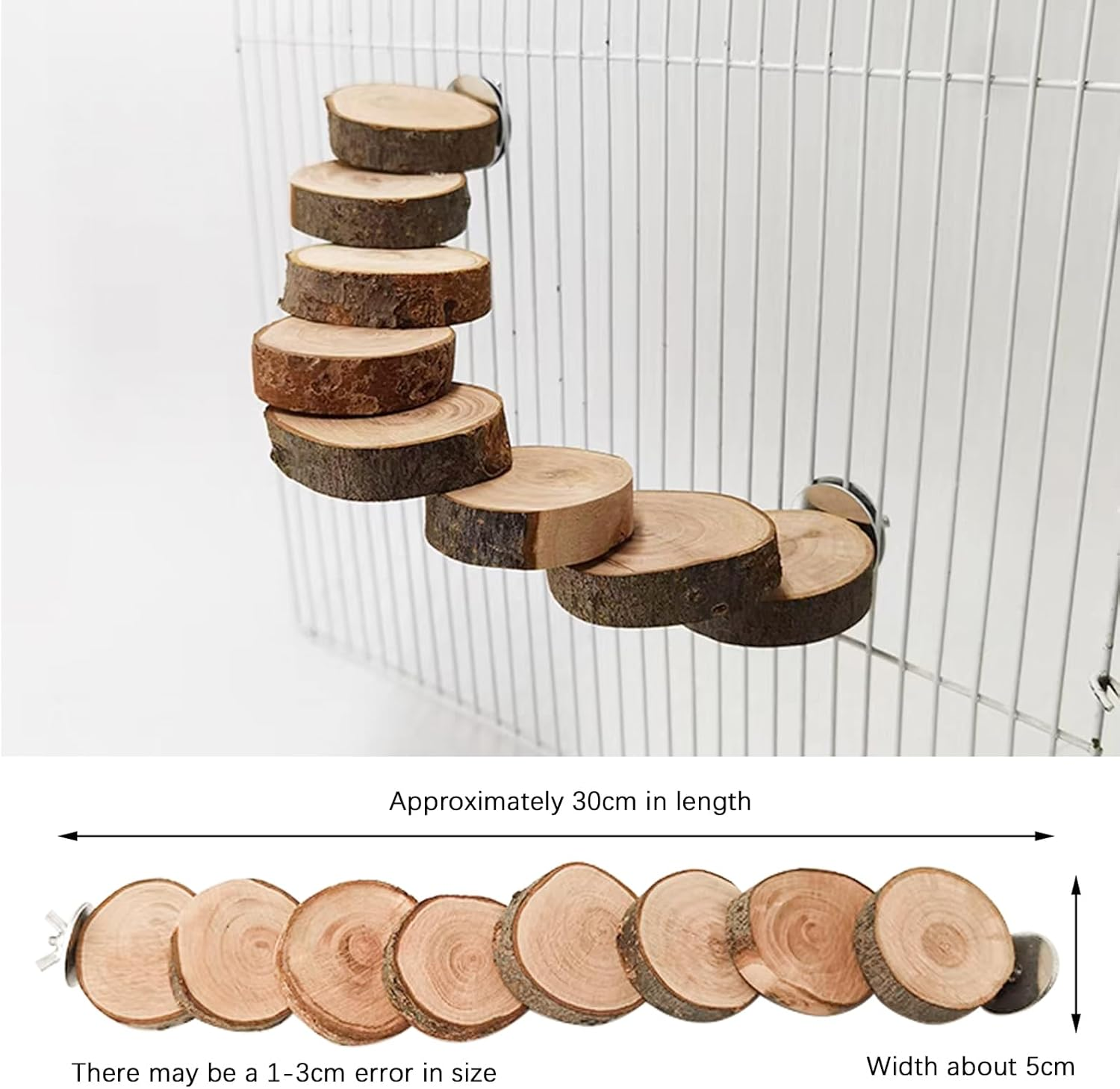 DXQCHDUO Parrot Ladder Toy,Wood Bird Ladder Perch Toy,Bird Platform Birdcage Ladder Climbing Toy 8 Step,Hamster Ladder Small Animals Cage Accessories