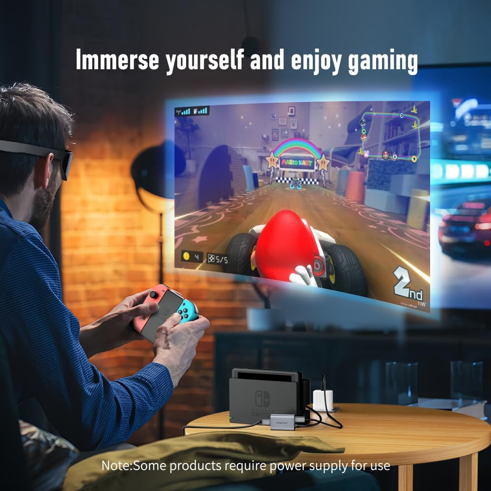 Lemorele HDMI to USB Type C Adapter 4K@60HZ W/Cable Design, Plug and Play, for Rayneo, XREAL Air, Rokid Air, Thunderbird AR, GRAWOOA, Sonny, Switch, Steam Deck, Xbox, PS5, PS4, Google TV image number 2