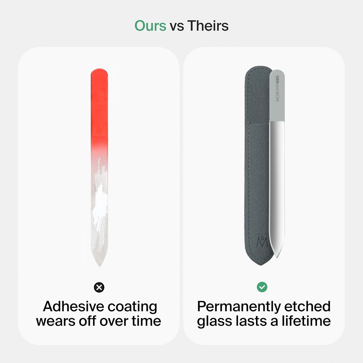 GERMANIKURE Glass Nail File in Suede Sleeve - Just Breathe - Professional Crystal Nail File for Natural Nails - Ideal Manicure & Pedicure Tool for Smooth, Easy Shaping - Nail Care Gift image number 2