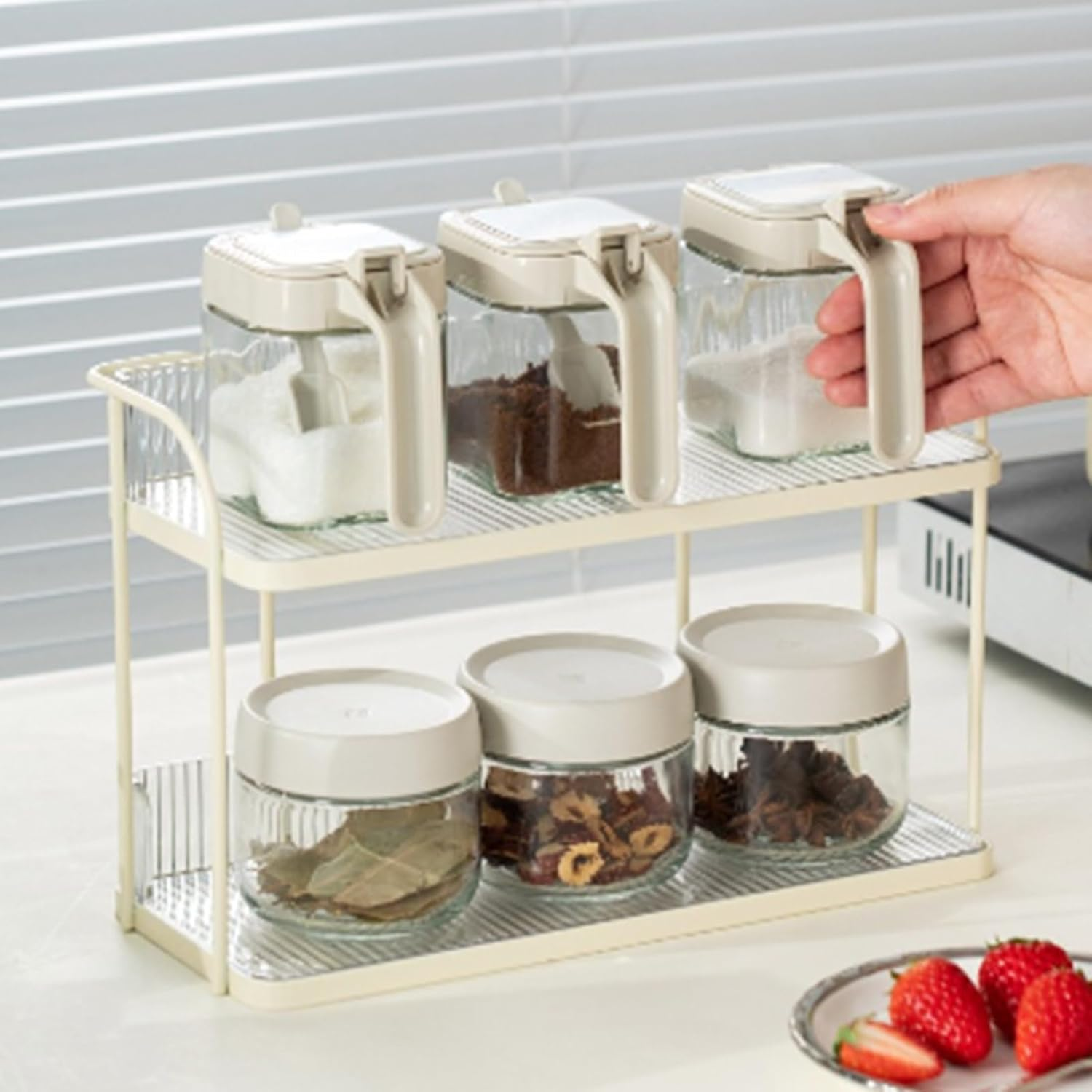 Makeup Organizer, Transparent Double Layer Storage Rack Desktop Cosmetic Storage Rack Organizer Skin Care Perfume Stand Makeup Storage Holder for Bedroom image number 3