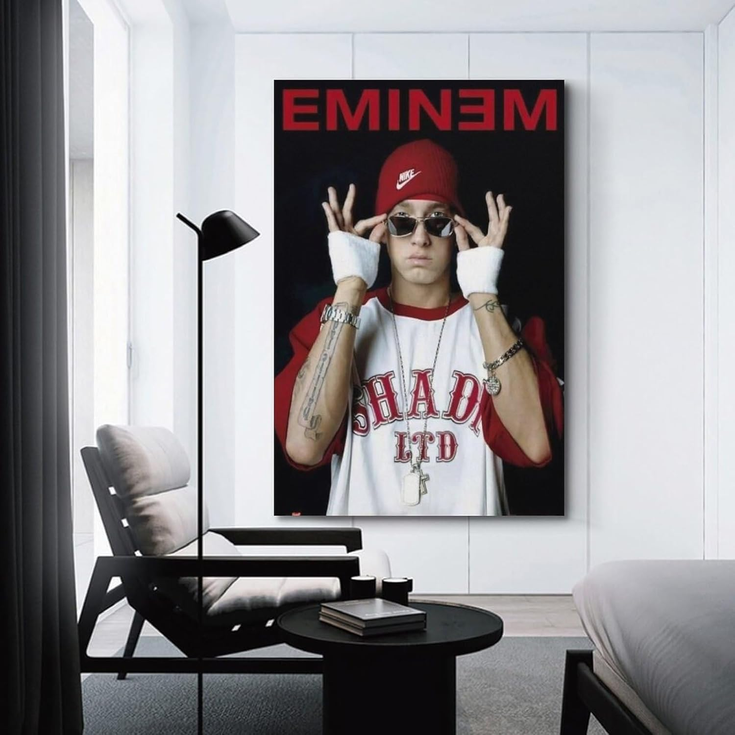Rapper Eminem Poster Poster Canvas Painting Wall Art Picture Home Decor Print for Bedroom Living Room Dorm Study Bar Office 12X18Inch(30X45Cm) image number 1