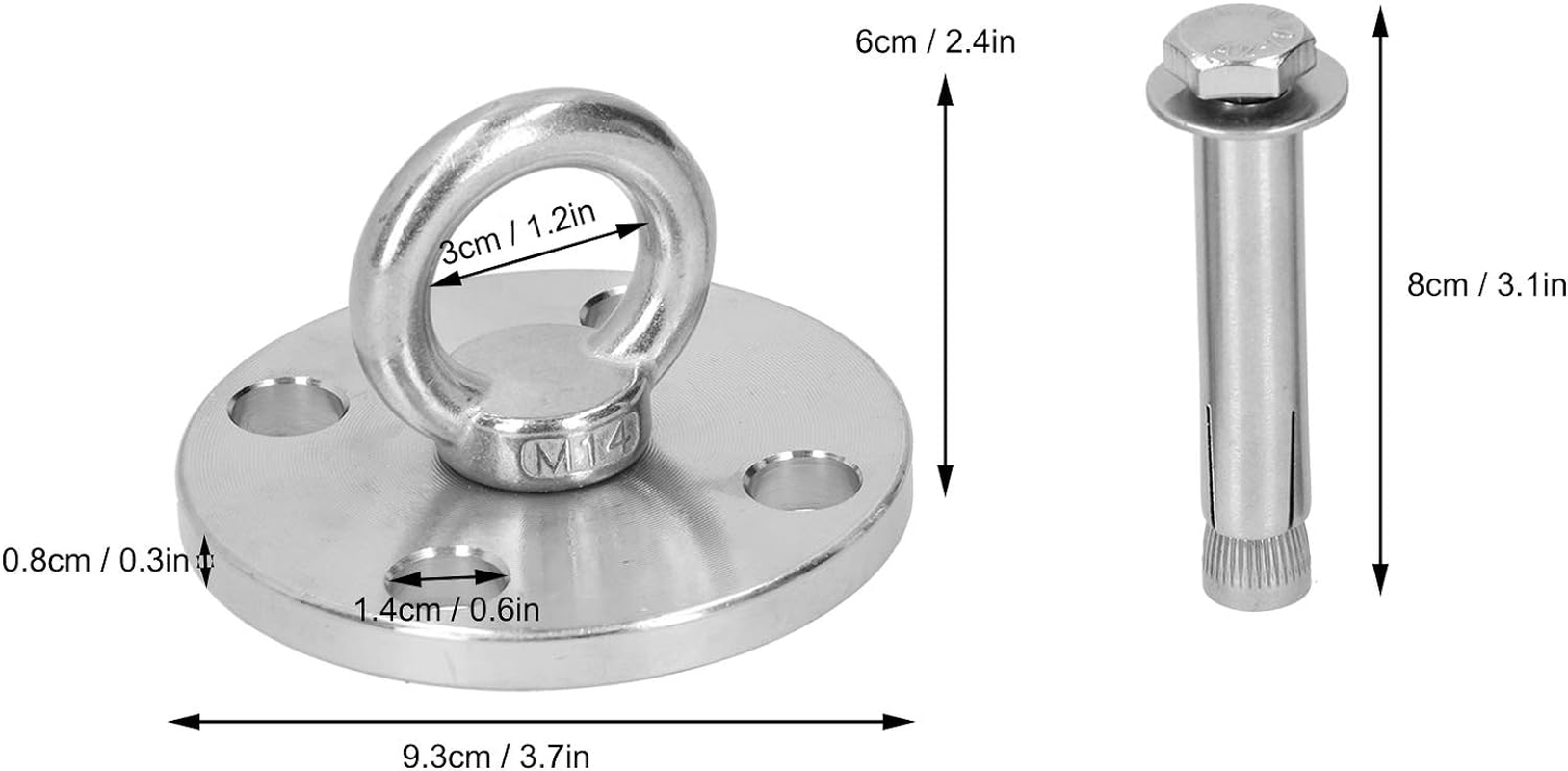 Ceiling Mount Hook, Silver Fixing Hanger, for Hanging Chair Hammock Indoor Sandbag Outdoor Swing(Dg-08) image number 5