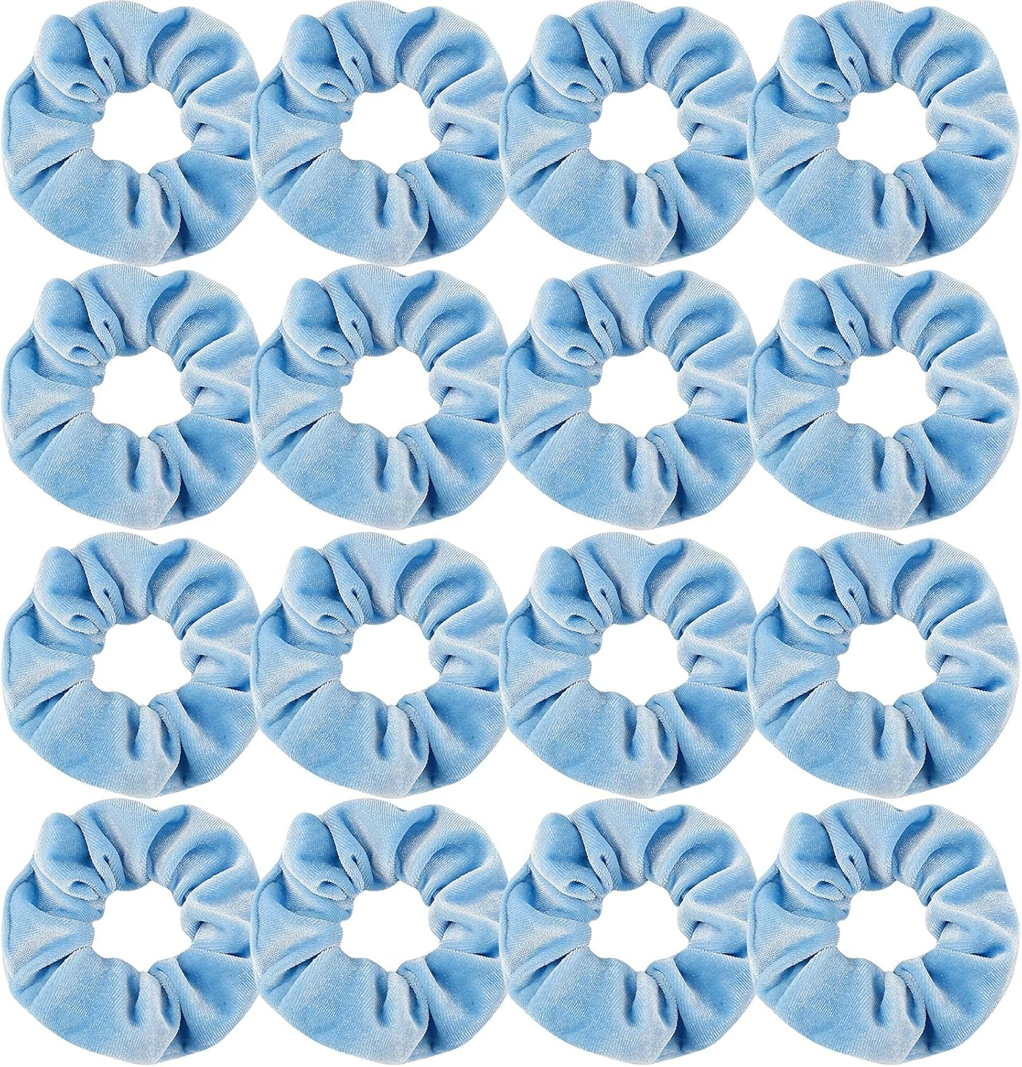 Semato 16 Pack White Velvet Scrunchies Hair Ties Elastics Ponytail Holder Hair Bands Scrunchie Accessories for Women and Girls