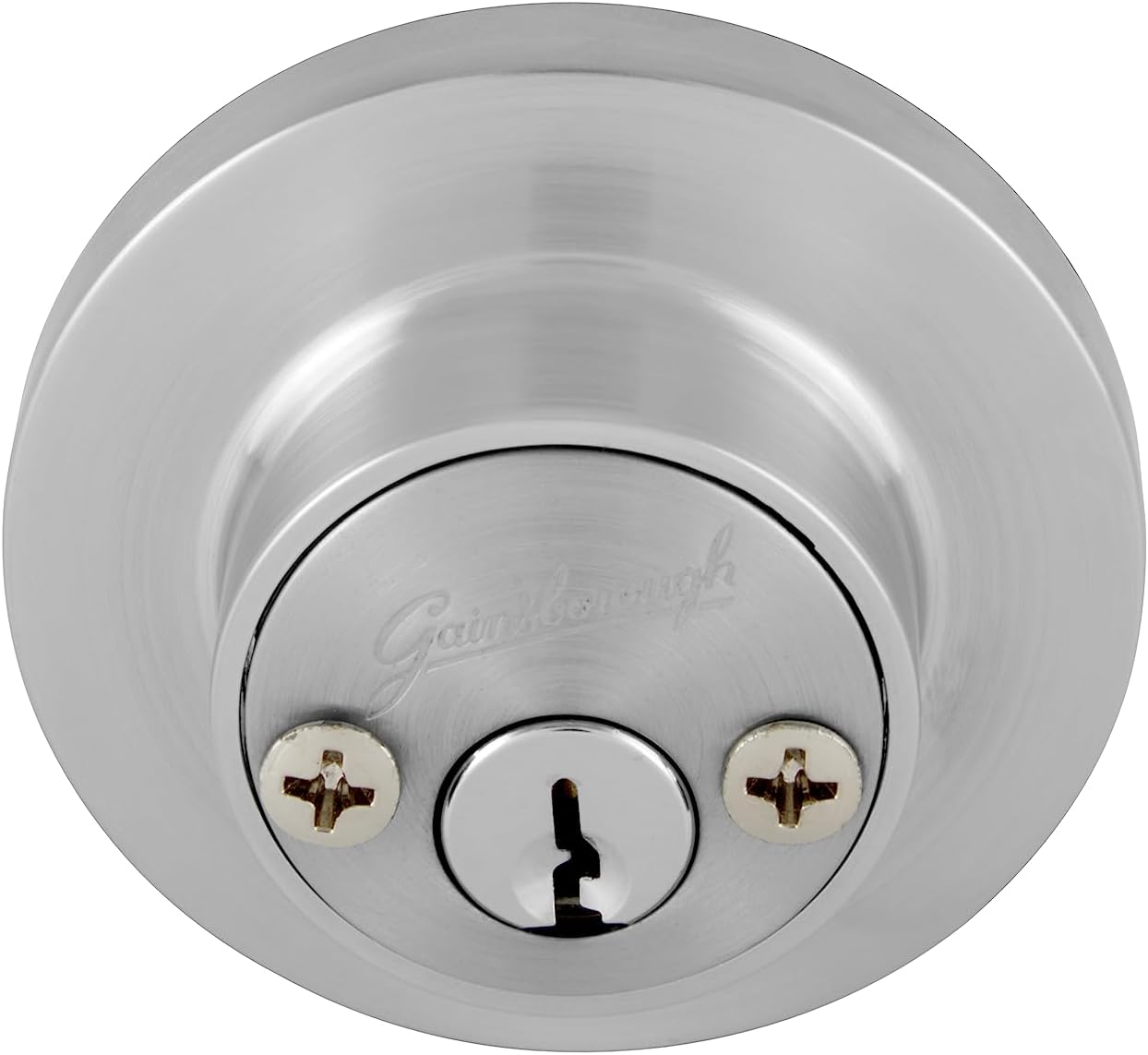 Gainsborough Tradepro Cass round Double Cylinder Deadbolt Lock, Satin Chrome