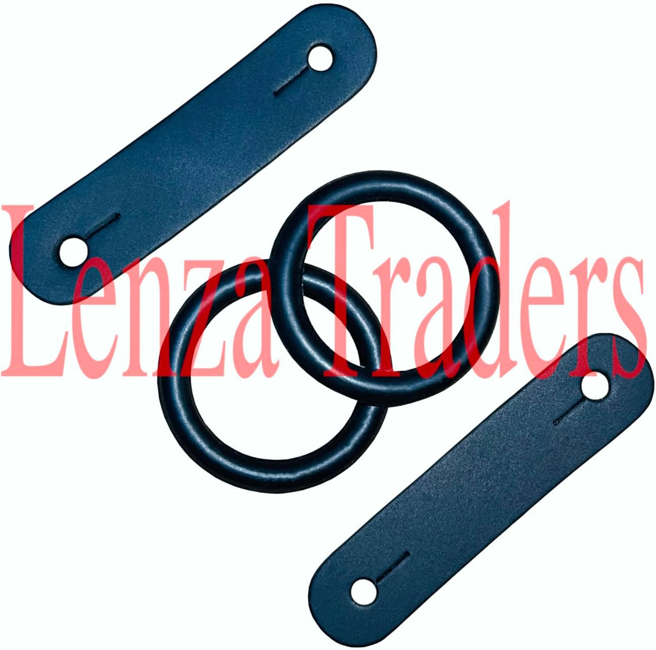 Peacock Safety Irons Stirrups Rubber Rings & Leather Clips TABS Replacement Set FILLIS Black Rubber Bands Leather Loops Replacement image number 5