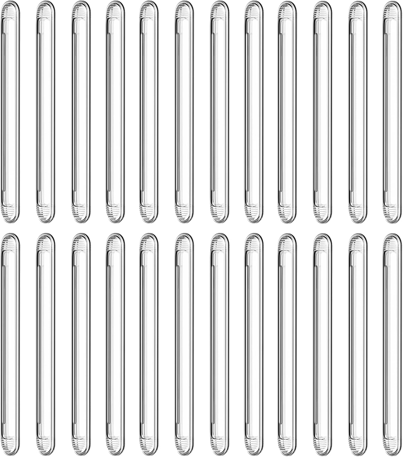 Clear Furniture Bumpers 24-Pack (24 Long) - Adhesive Backed Silicone Rubber Wall Protector Pads for Chair, Cabinet, Shower Door, Drawer, Toilet Lid, Car Door Guard image number 2