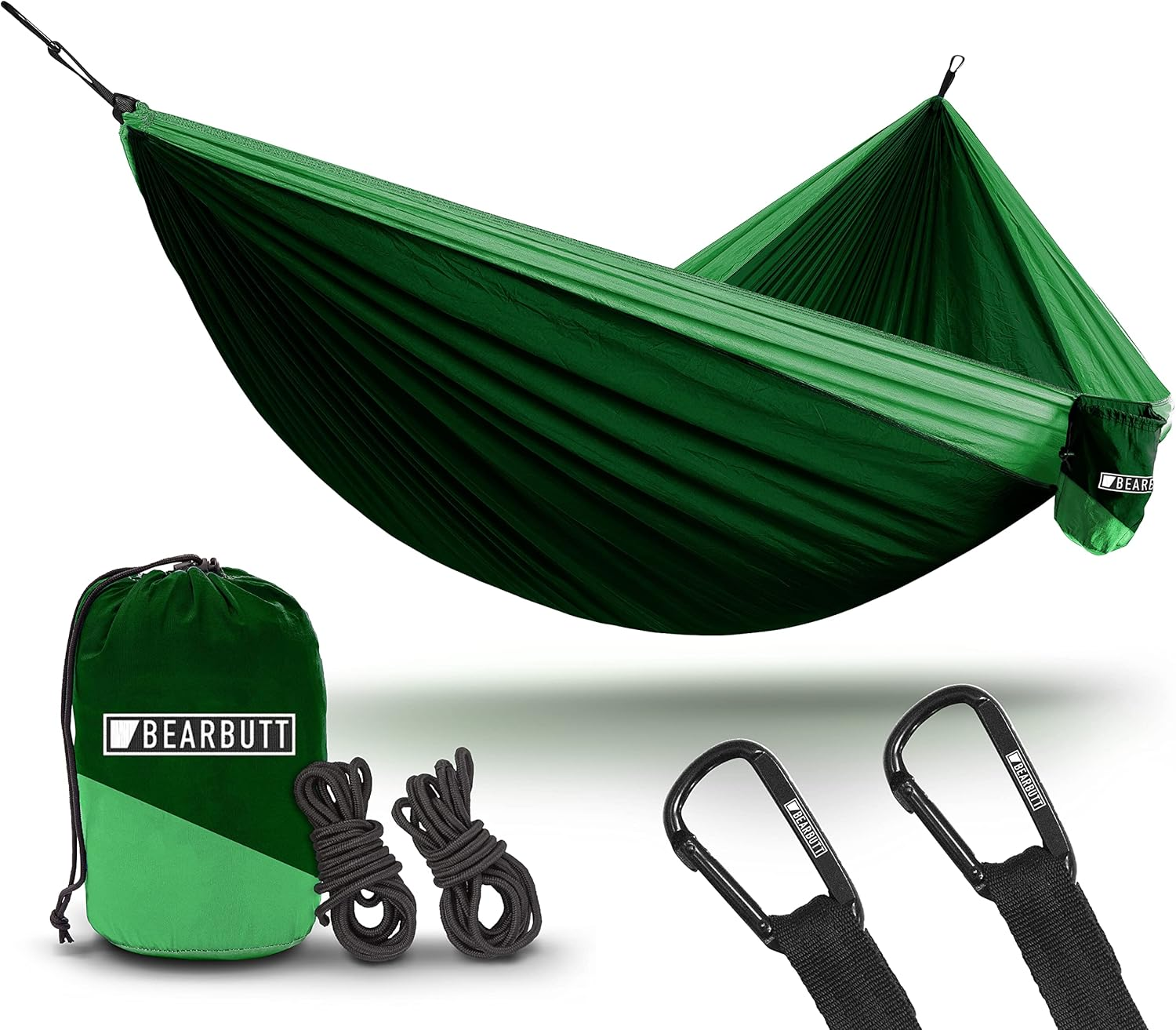 Bear Butt Lightweight Double Camping Parachute Hammock-Large, Portable Two-Person Hammock for Hiking & Backpacking - 16 Colors Available (Maroon/Charcoal)