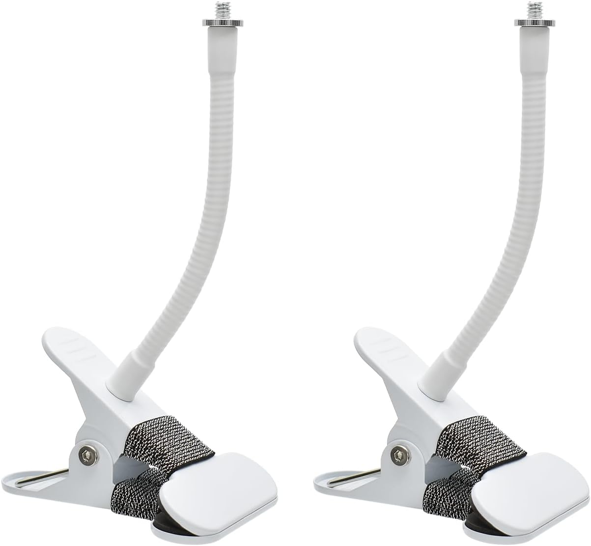 Holicfun Clip Mount for Ring, Blink, Eufy, Google Nest, Wyze, and Arlo Indoor Outdoor Cameras, 15Cm Gooseneck Arm, Flexible Adjustment, Strong Clamp, Black, 2-Pack