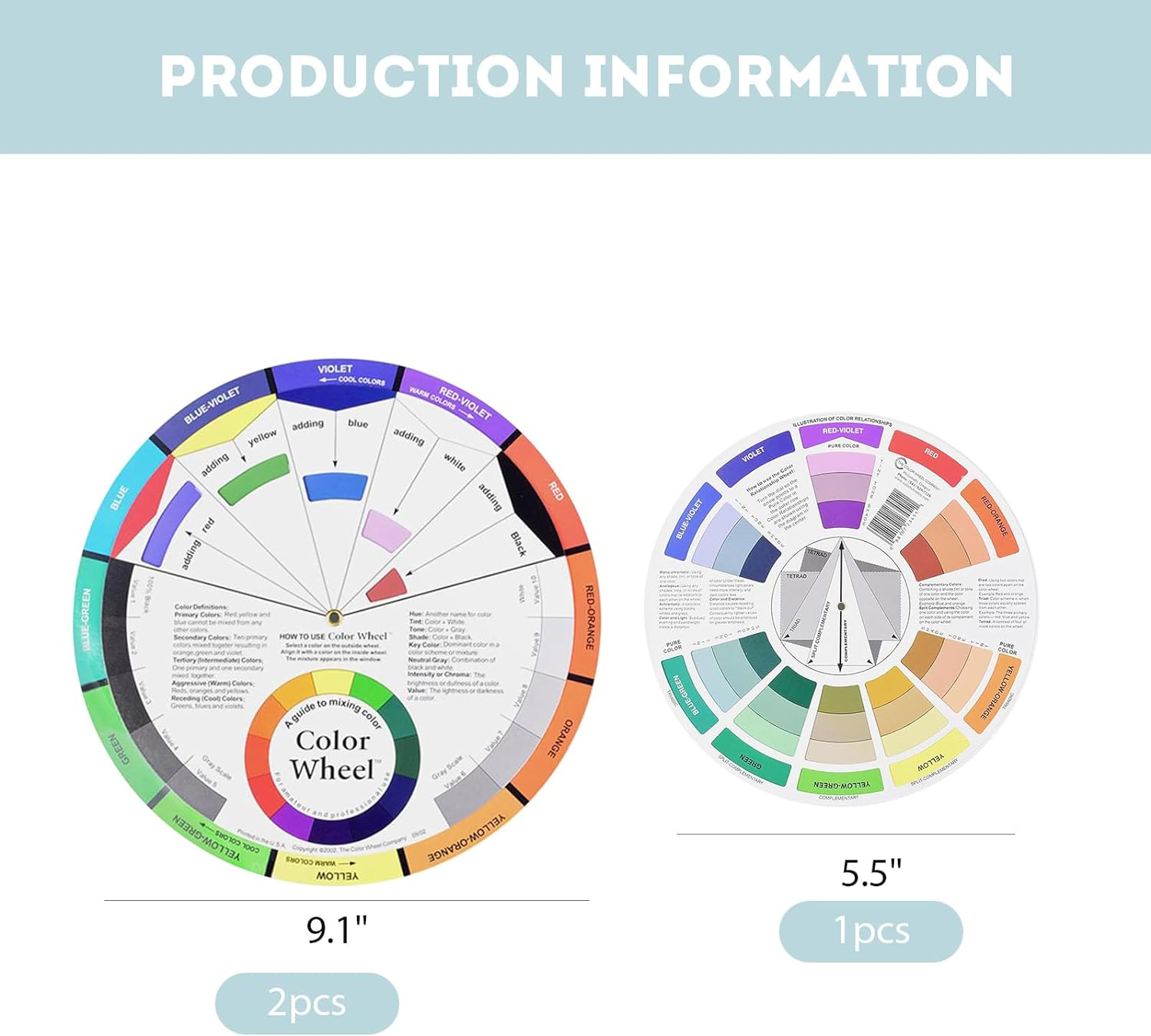 Color Wheel - 3Pcs Creative Color Wheels, Color Wheels for the Artist, Art Class Teaching Tool, Color Mixed Guide image number 2