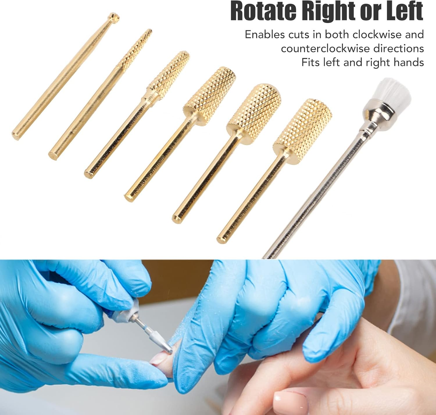 QANYEGN Sanding Disc Nail Drill Bits, Stainless Steel Rotatable Nail Drill Bits, Cuticle Remover Bits Kit for Acrylic Gel Nails Cuticle Manicure image number 5