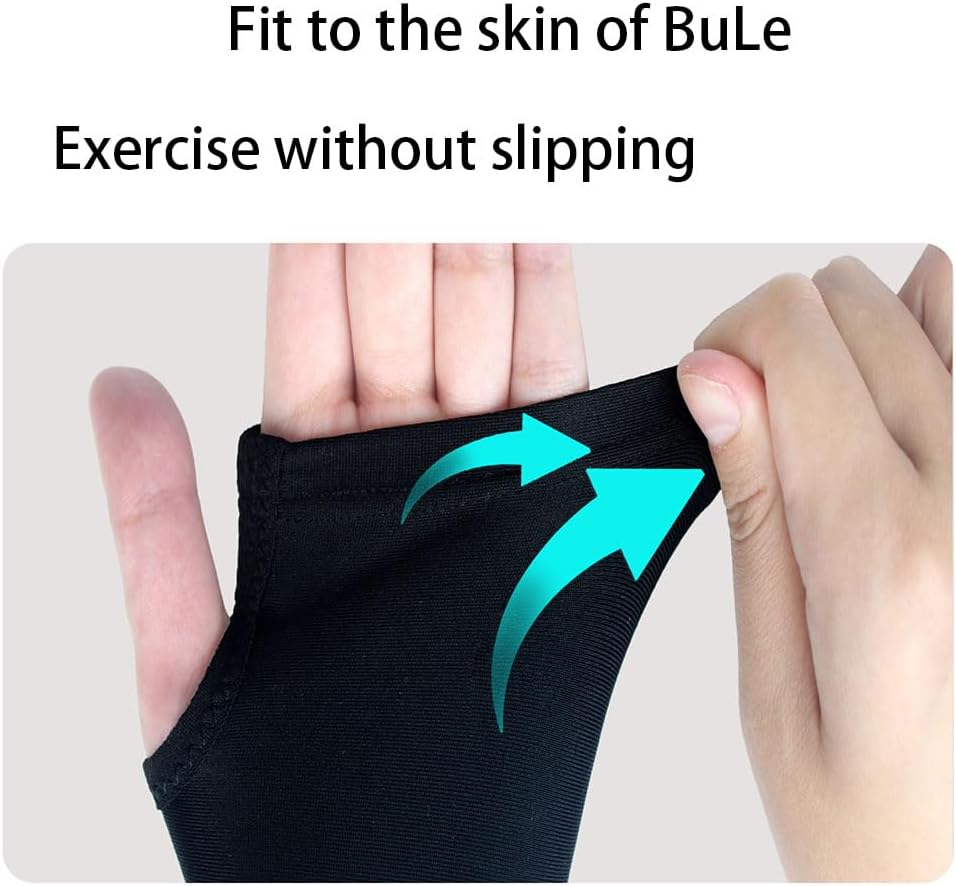 Volleyball Arm Sleeves with Protective Padding, 2 Pairs, Thumbhole Design, Black image number 3