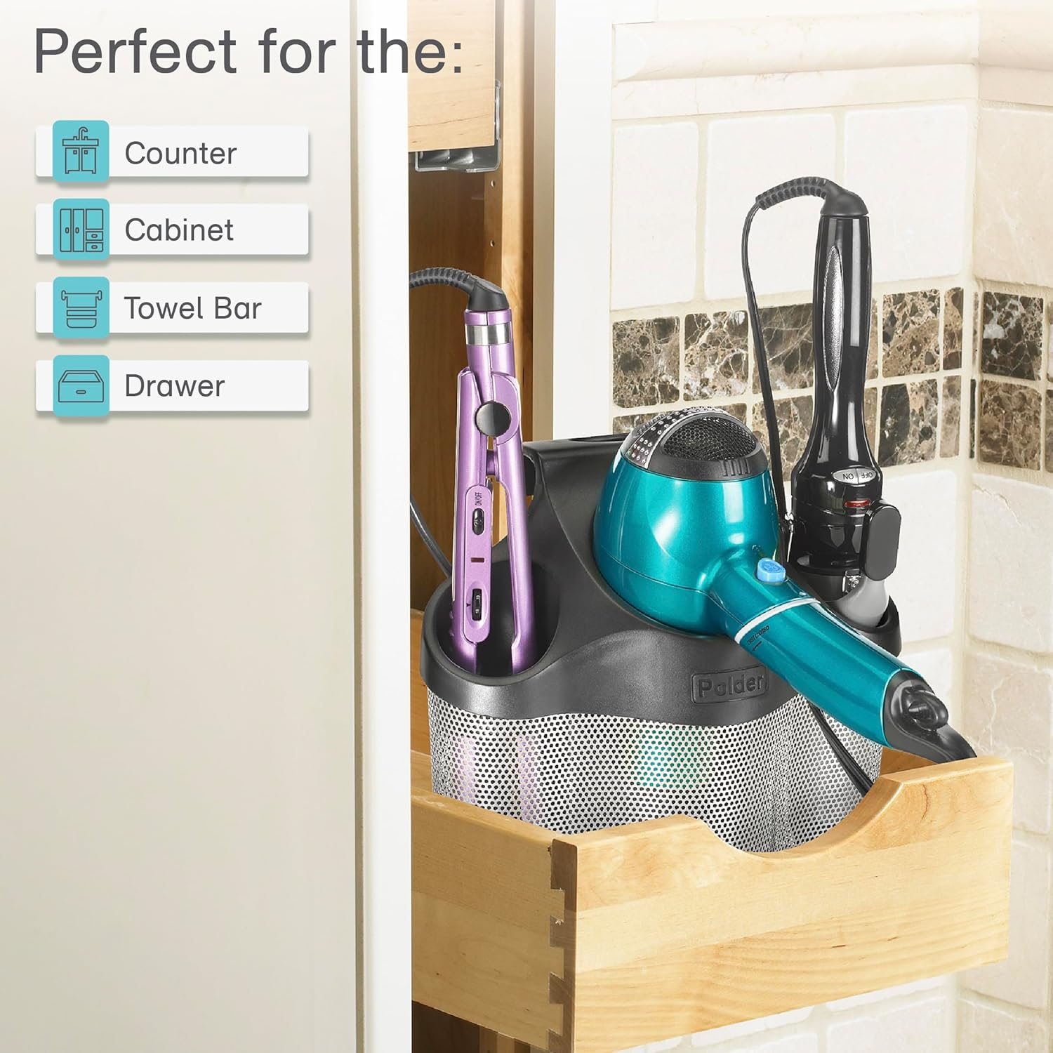 Polder Style Station Hair Appliance Accessory, Back image number 6